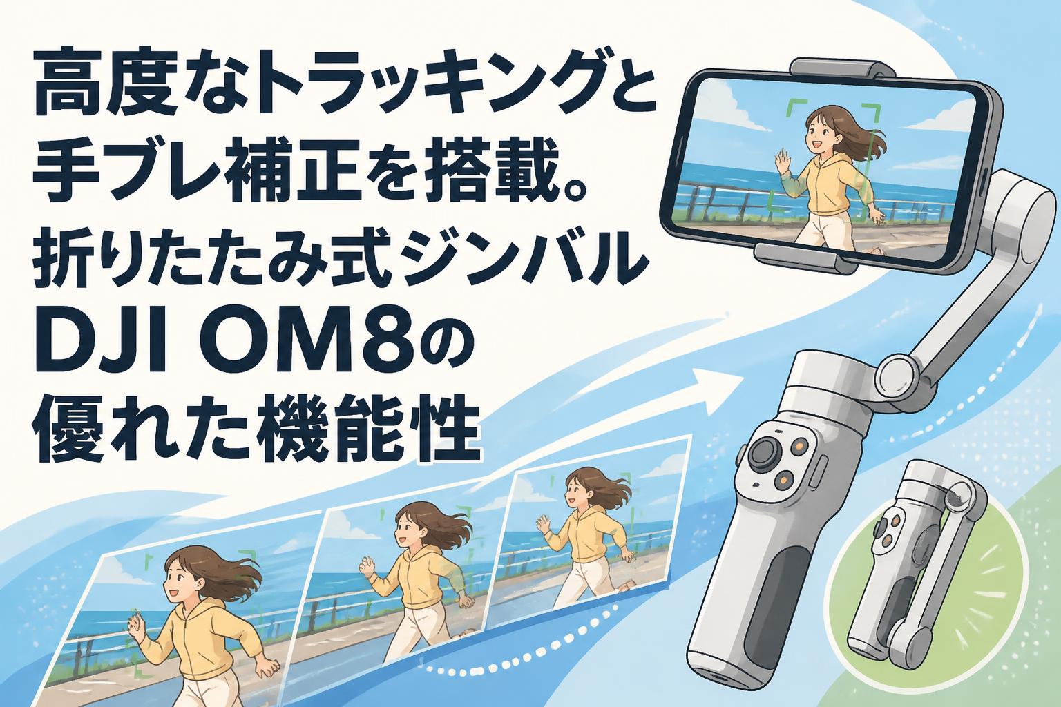 高度なトラッキングと手ブレ補正を搭載。折りたたみ式ジンバルDJI OM8の優れた機能性