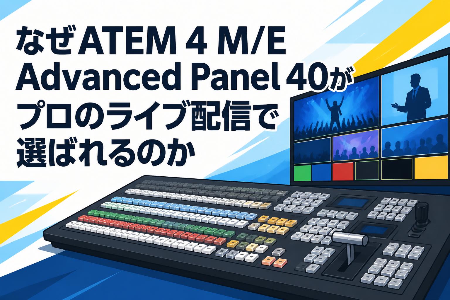 なぜATEM 4 M/E Advanced Panel 40がプロのライブ配信で選ばれるのか