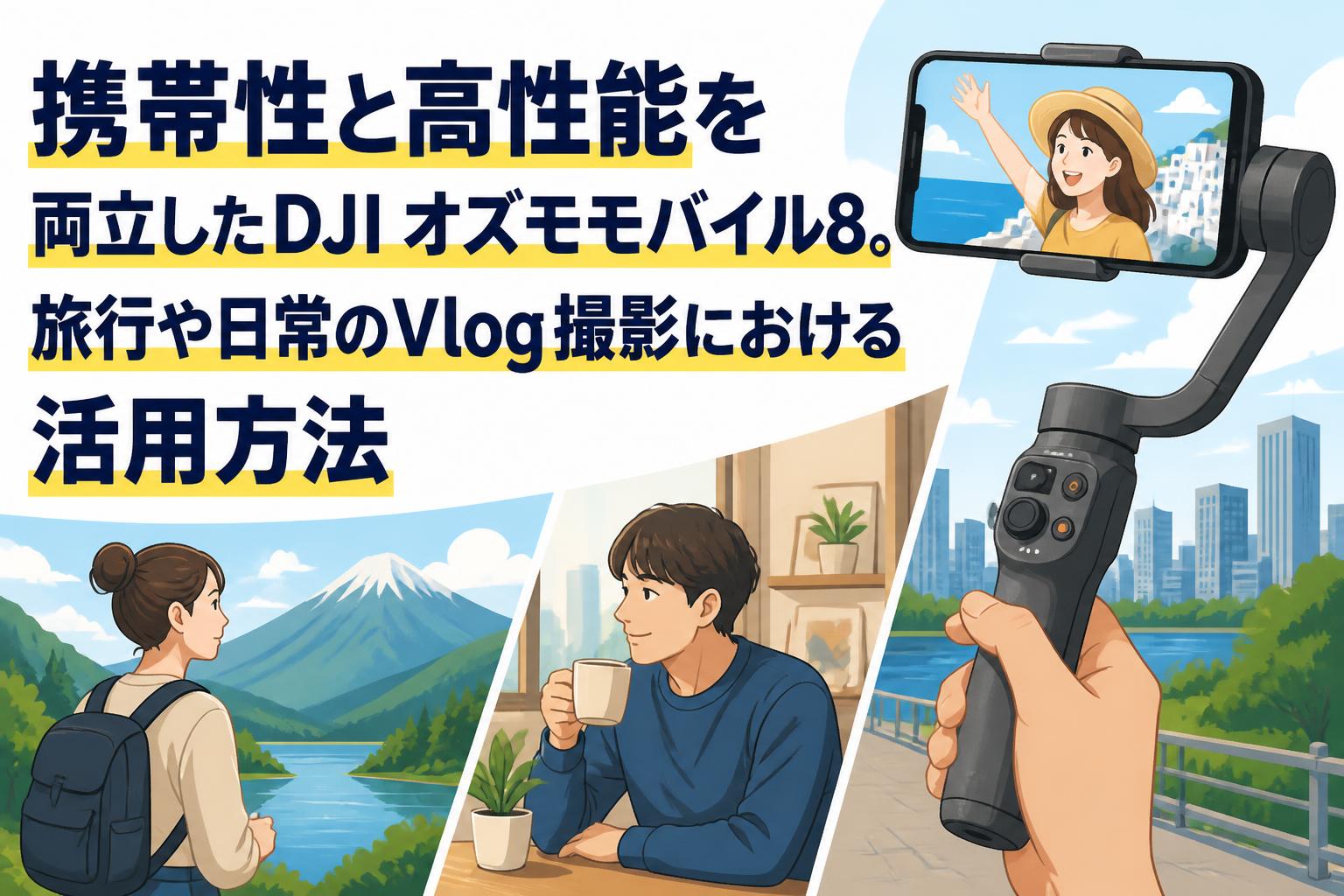 携帯性と高性能を両立したDJI オズモモバイル8。旅行や日常のVlog撮影における活用方法