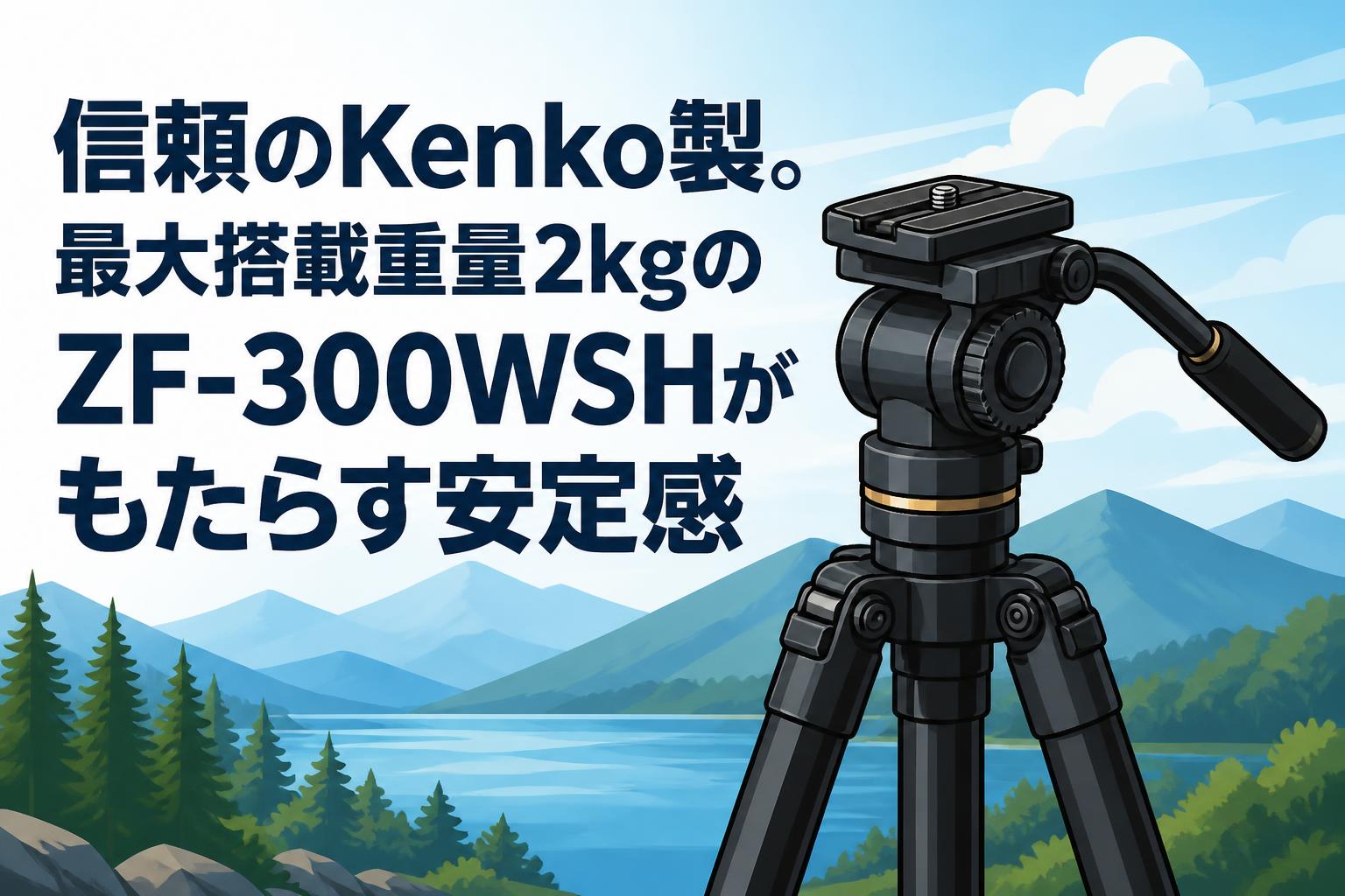 信頼のKenko製。最大搭載重量2kgのZF-300WSHがもたらす安定感