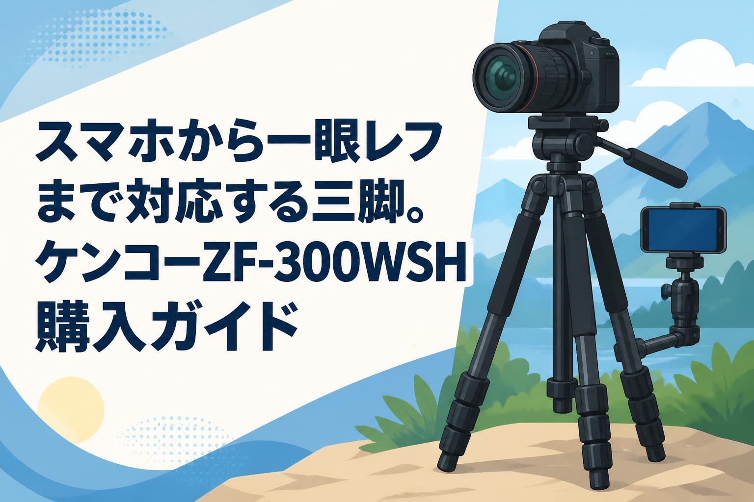 スマホから一眼レフまで対応する三脚。ケンコーZF-300WSH購入ガイド