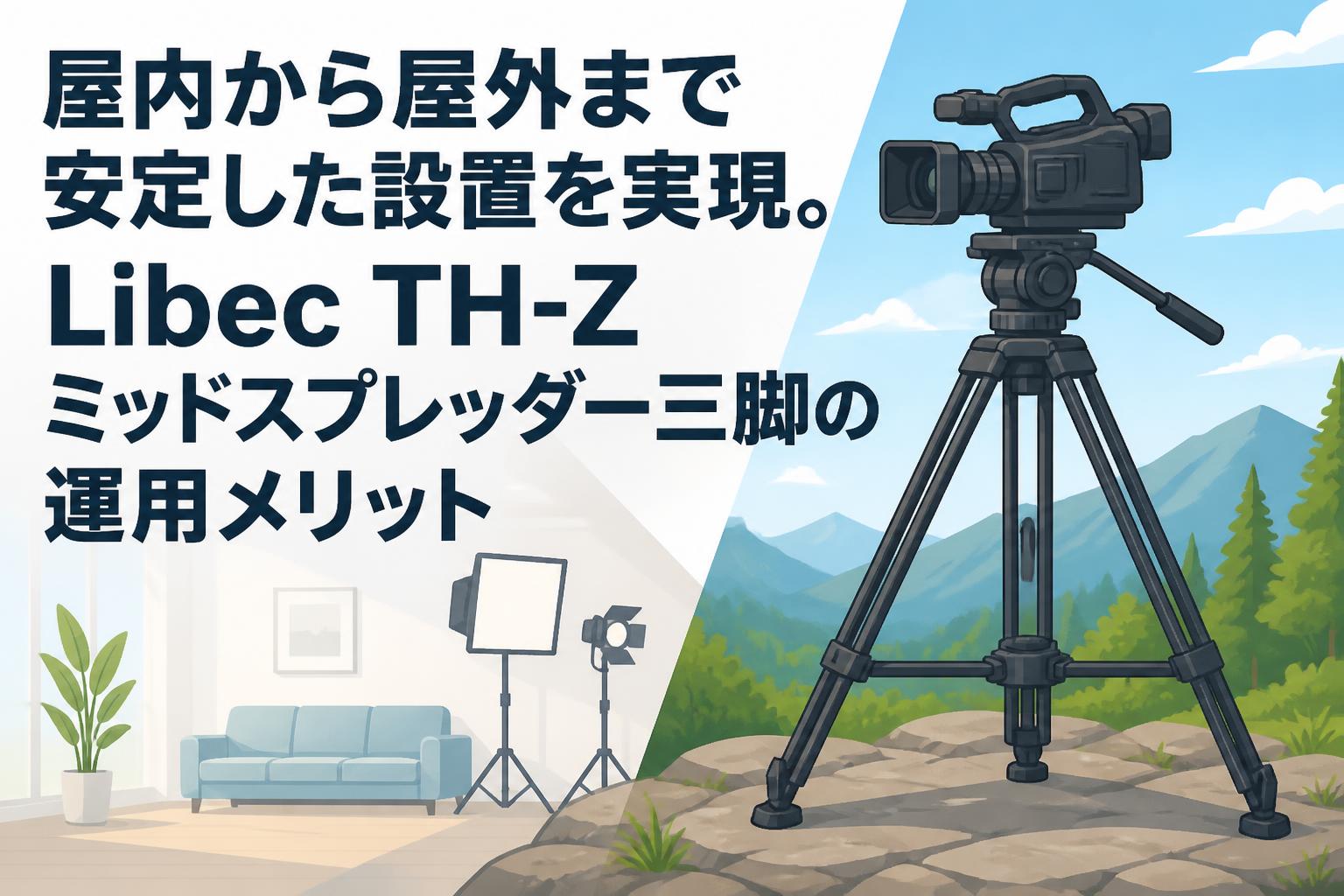 屋内から屋外まで安定した設置を実現。Libec TH-Zミッドスプレッダー三脚の運用メリット
