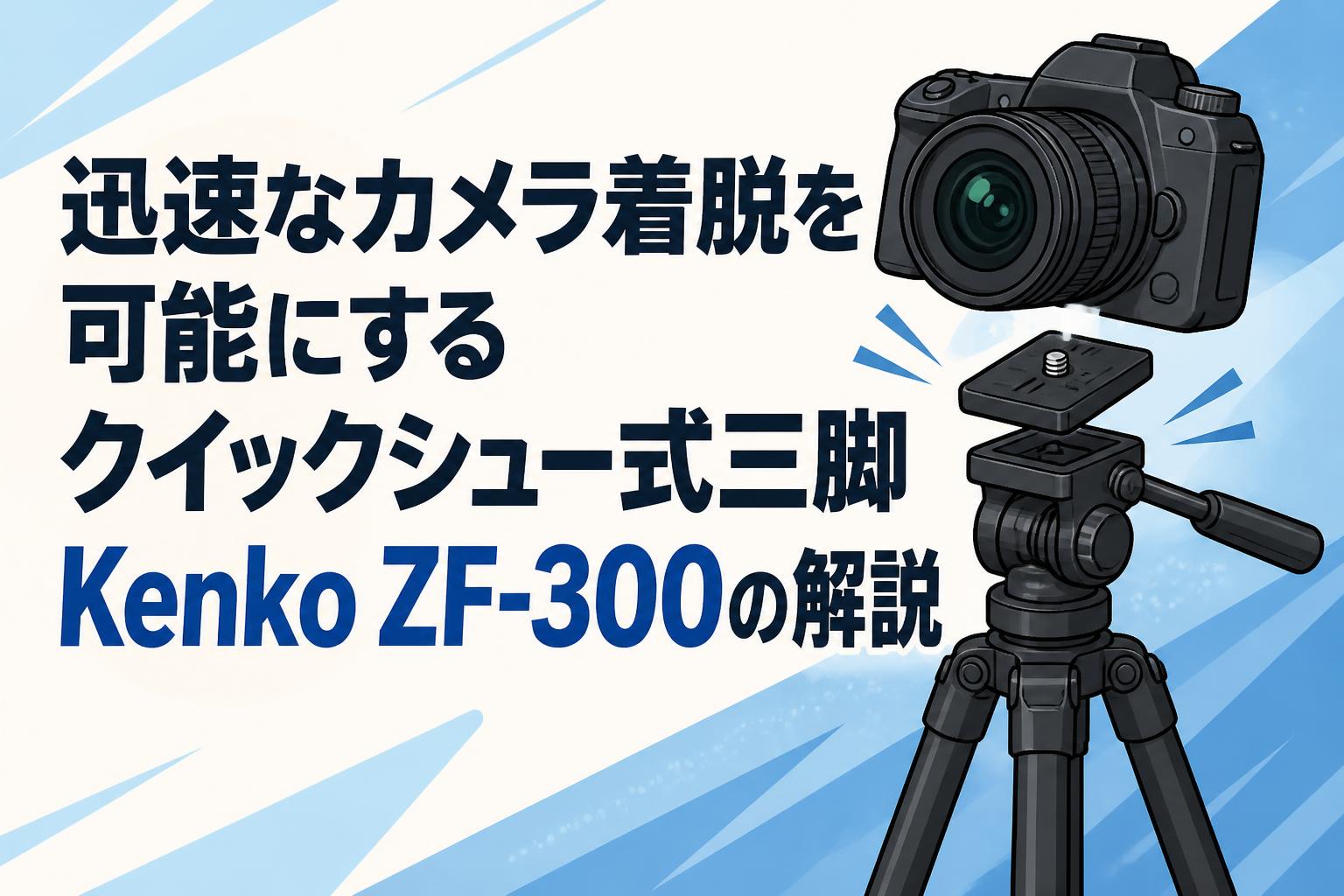 迅速なカメラ着脱を可能にするクイックシュー式三脚Kenko ZF-300の解説