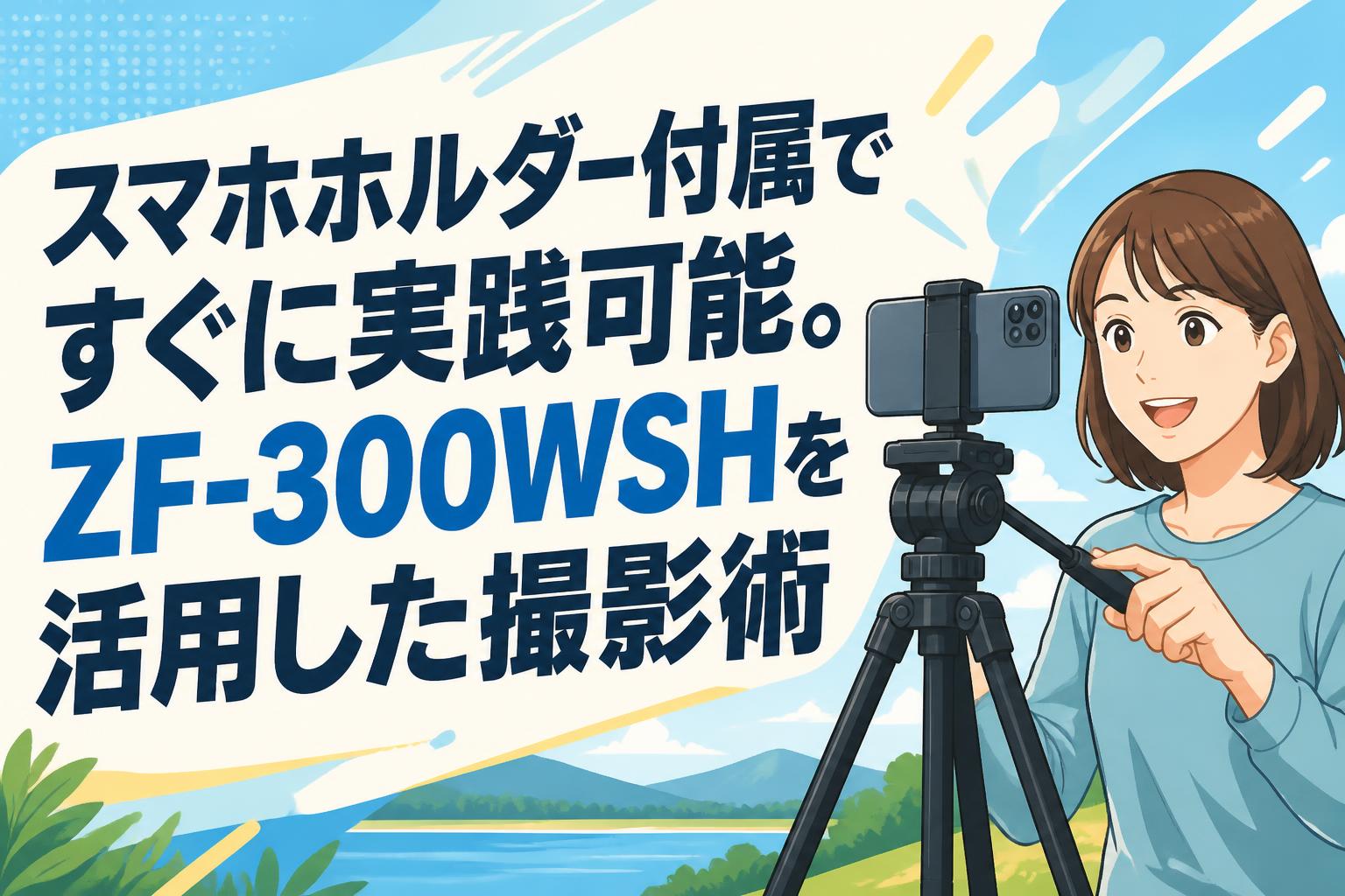スマホホルダー付属ですぐに実践可能。ZF-300WSHを活用した撮影術