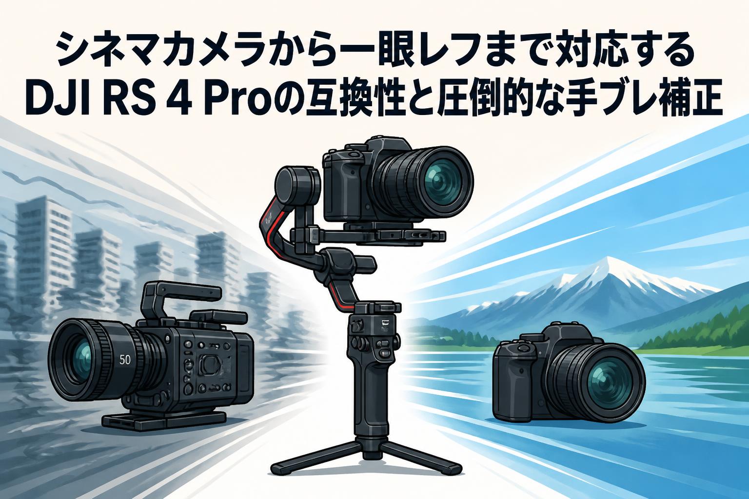 シネマカメラから一眼レフまで対応するDJI RS 4 Proの互換性と圧倒的な手ブレ補正