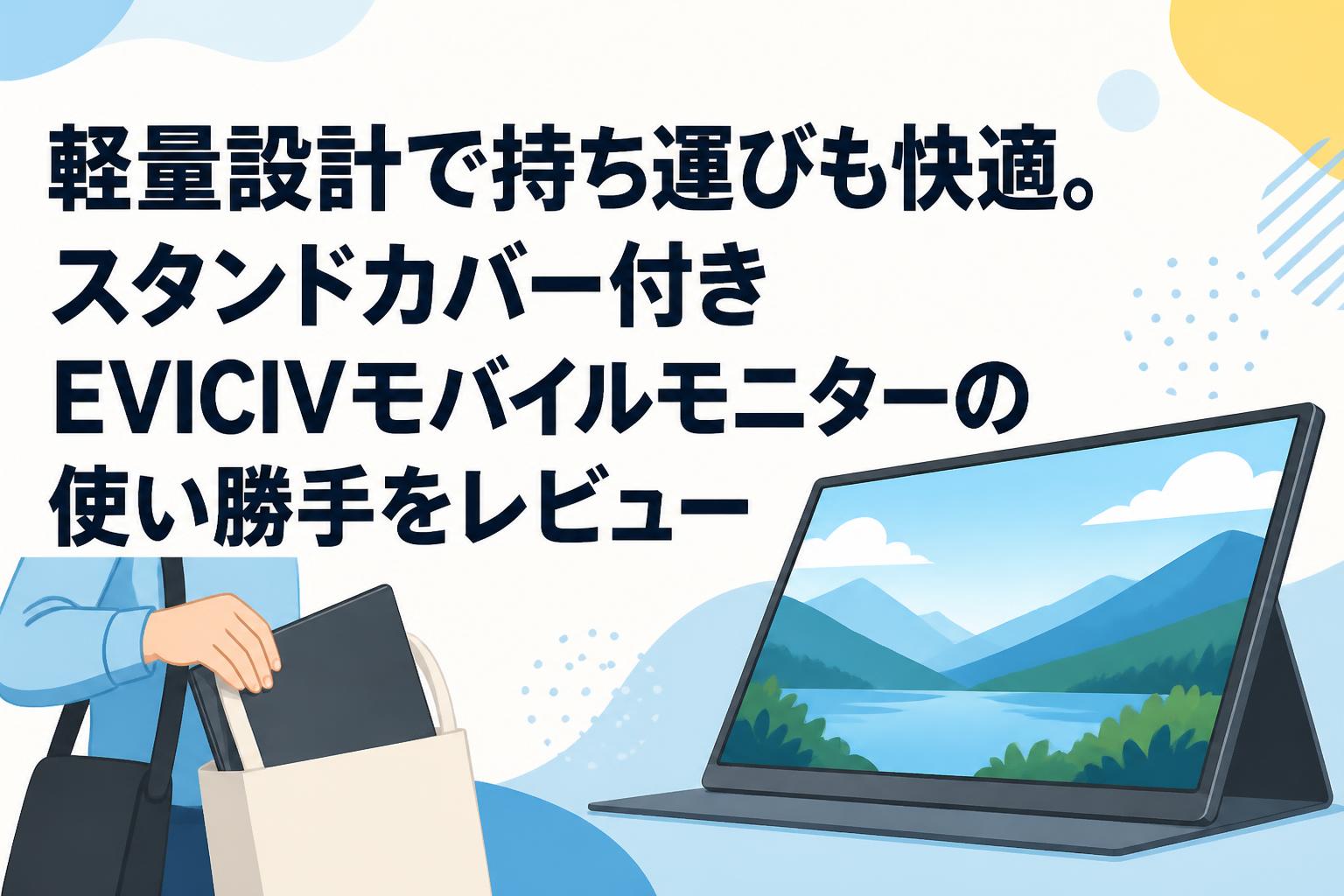 軽量設計で持ち運びも快適。スタンドカバー付きEVICIVモバイルモニターの使い勝手をレビュー