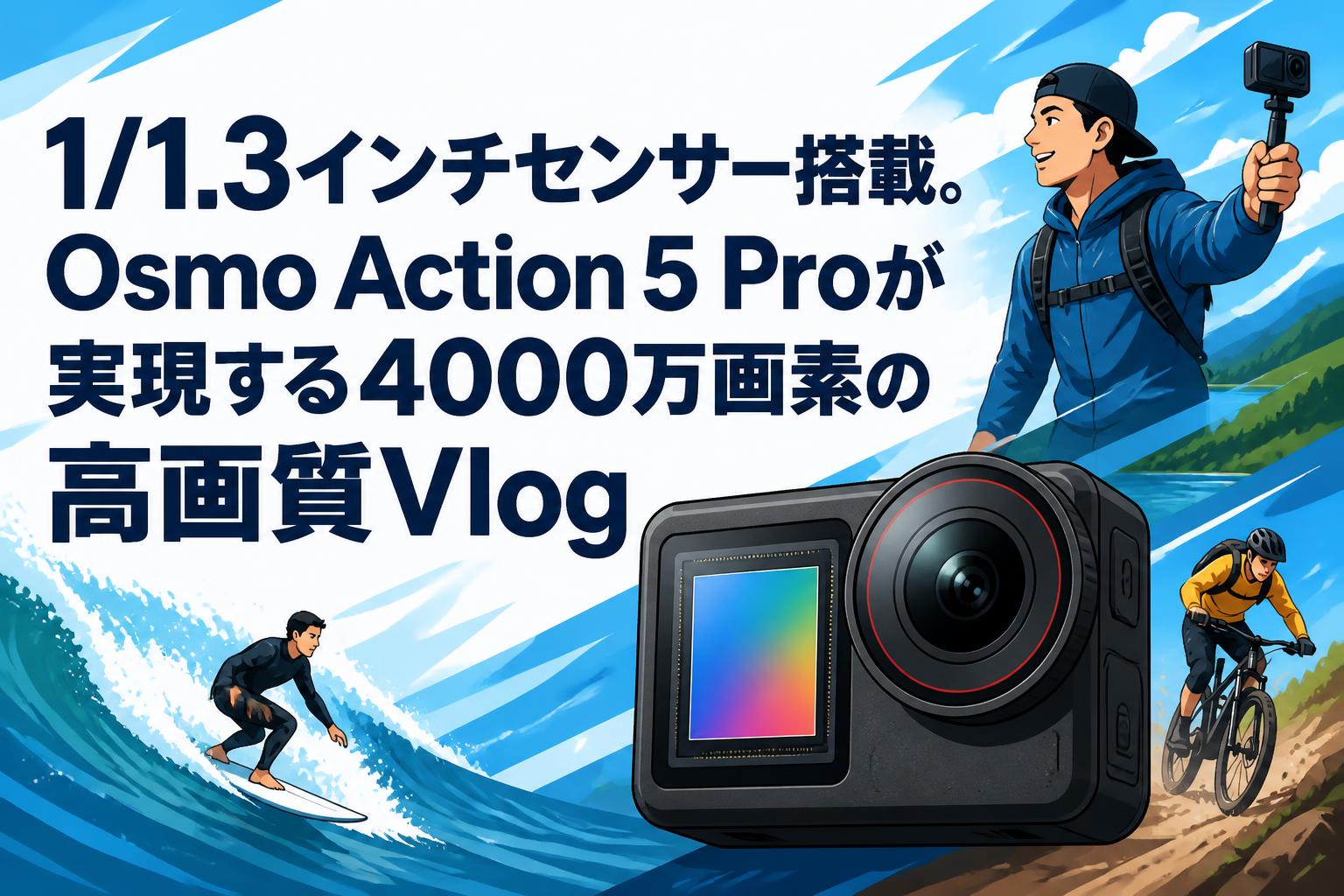 1/1.3インチセンサー搭載。Osmo Action 5 Proが実現する4000万画素の高画質Vlog