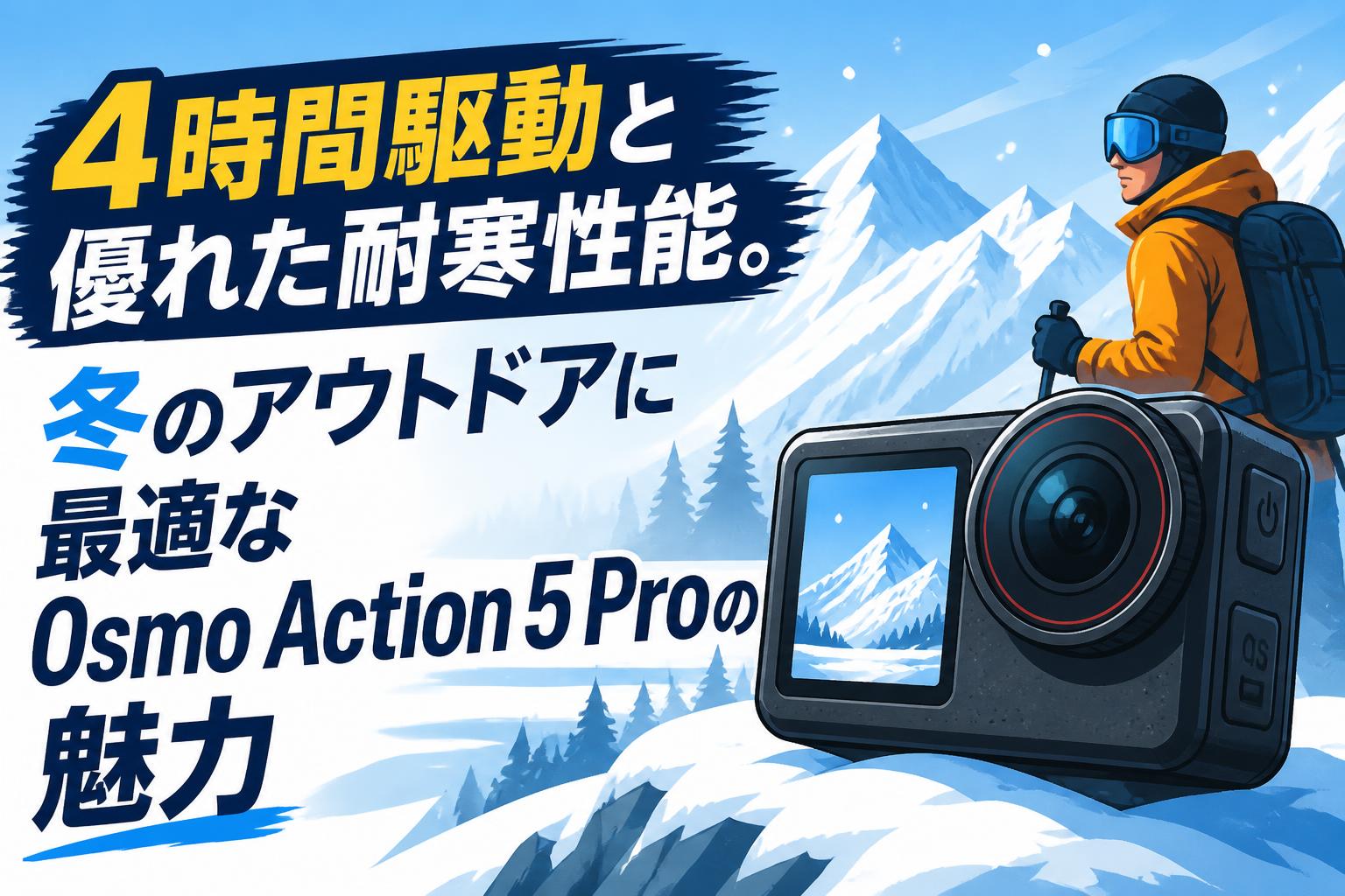 4時間駆動と優れた耐寒性能。冬のアウトドアに最適なOsmo Action 5 Proの魅力