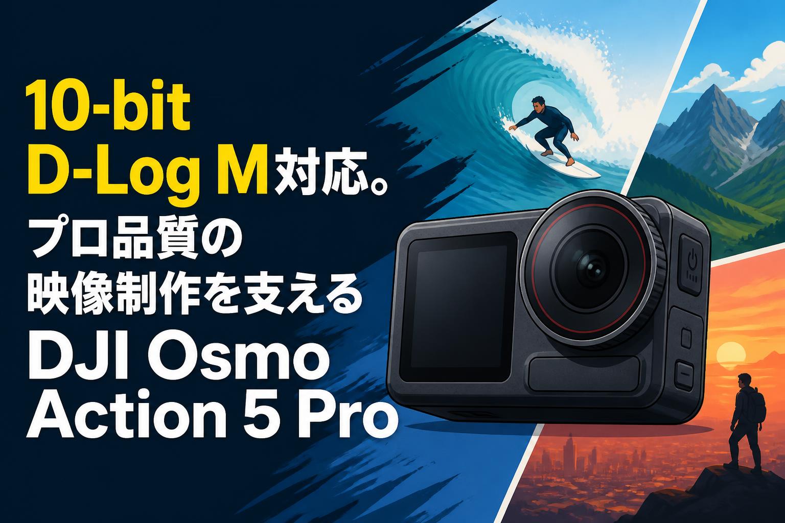 10-bit D-Log M対応。プロ品質の映像制作を支えるDJI Osmo Action 5 Pro