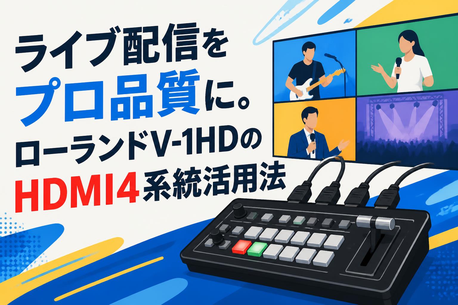 ライブ配信をプロ品質に。ローランドV-1HDのHDMI4系統活用法