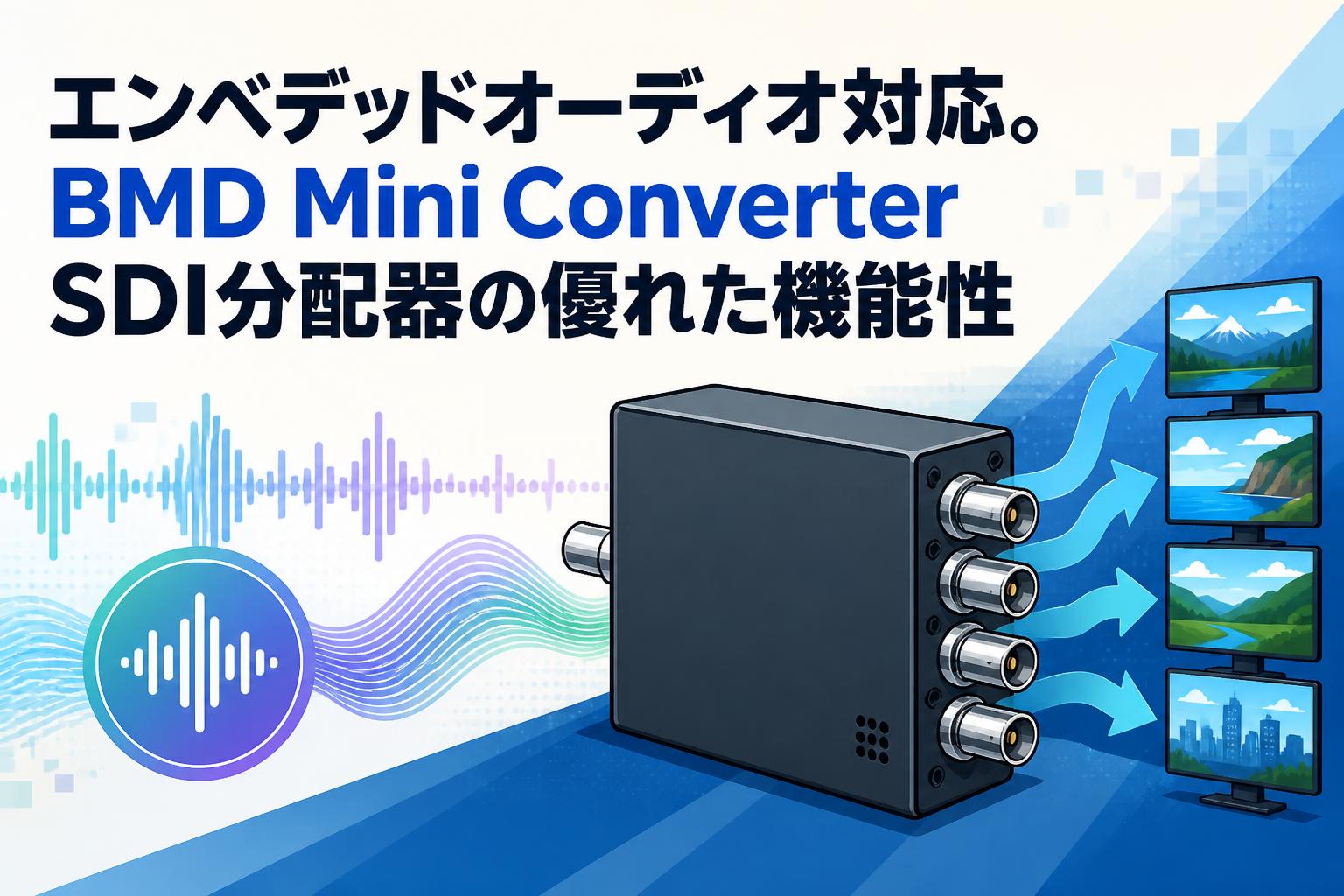 エンベデッドオーディオ対応。BMD Mini Converter SDI分配器の優れた機能性