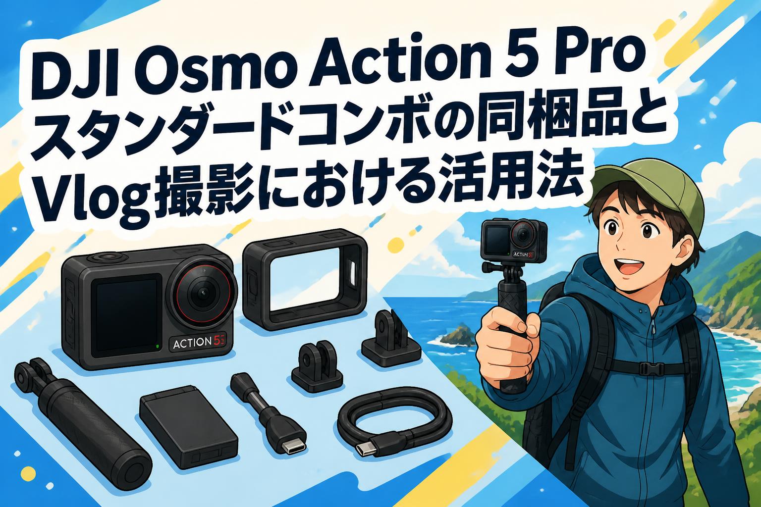 DJI Osmo Action 5 Pro スタンダードコンボの同梱品とVlog撮影における活用法