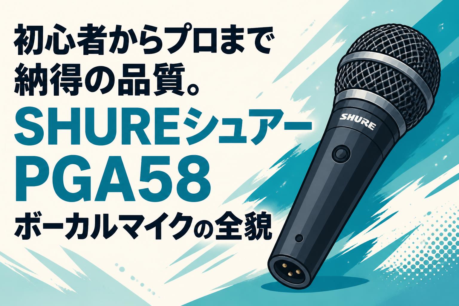 初心者からプロまで納得の品質。SHUREシュアーPGA58ボーカルマイクの全貌