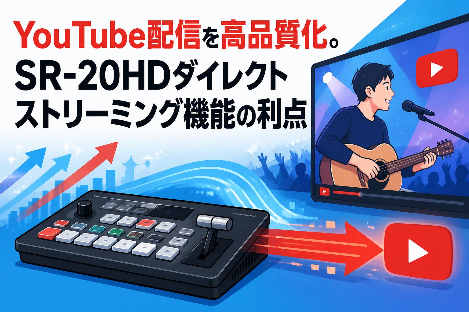YouTube配信を高品質化。SR-20HDダイレクトストリーミング機能の利点
