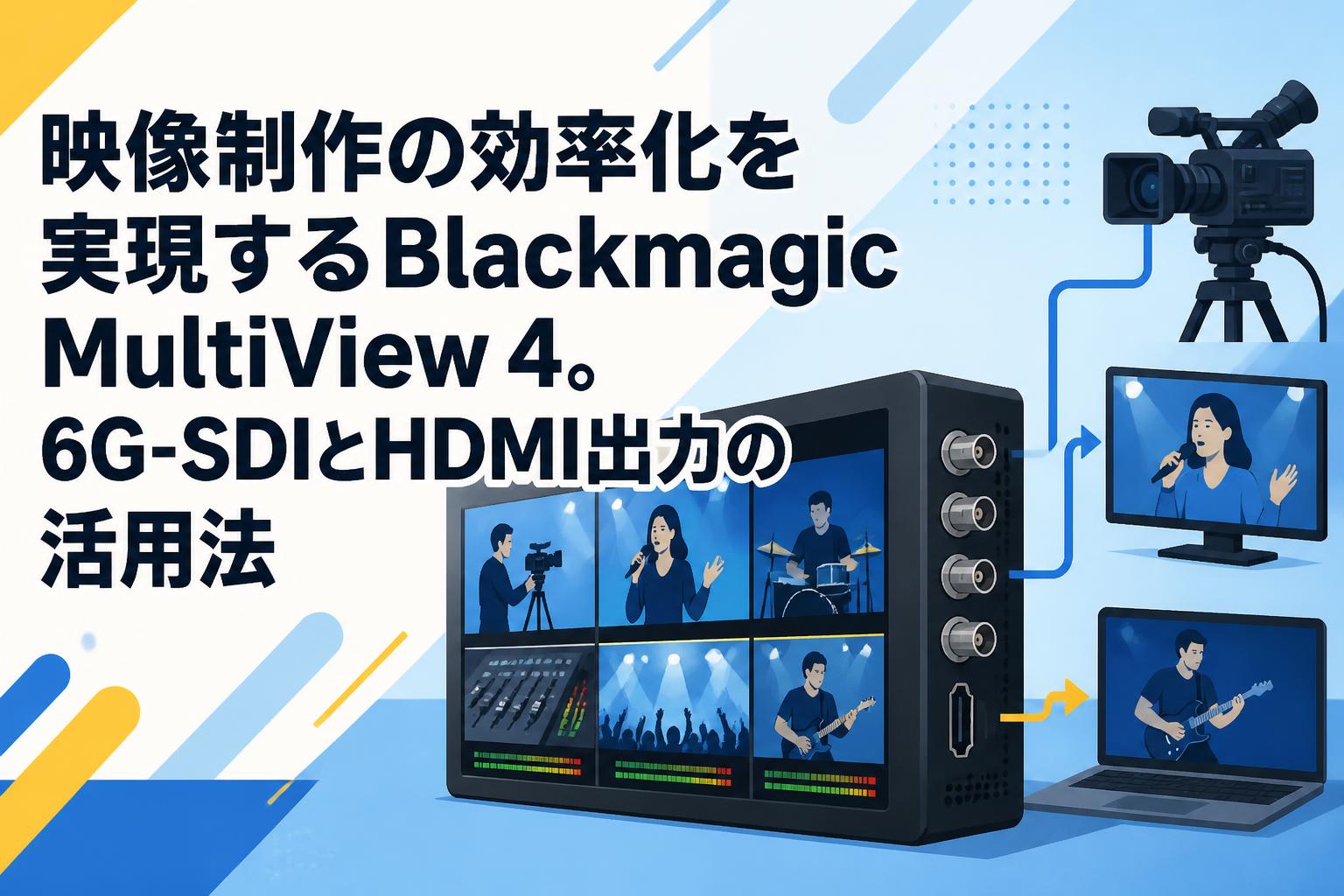 映像制作の効率化を実現するBlackmagic MultiView 4。6G-SDIとHDMI出力の活用法