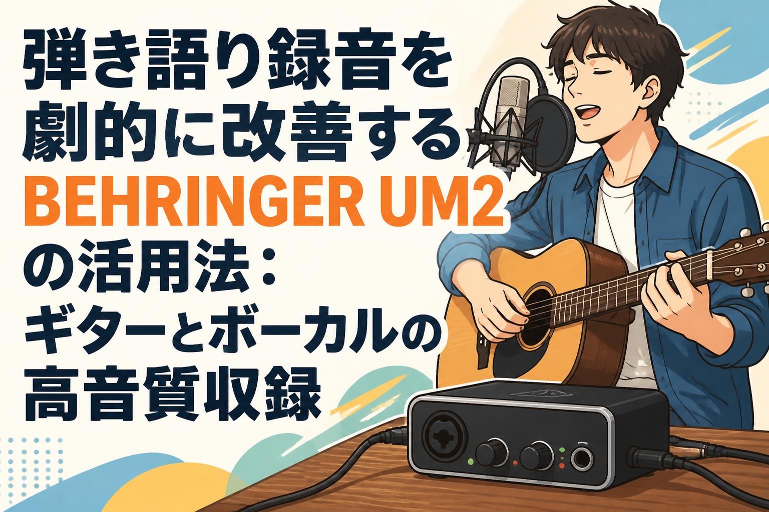 弾き語り録音を劇的に改善するBEHRINGER UM2の活用法：ギターとボーカルの高音質収録