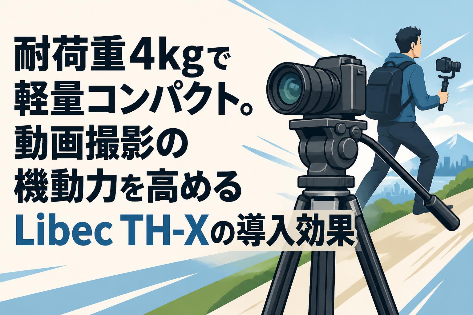 耐荷重4kgで軽量コンパクト。動画撮影の機動力を高めるLibec TH-Xの導入効果