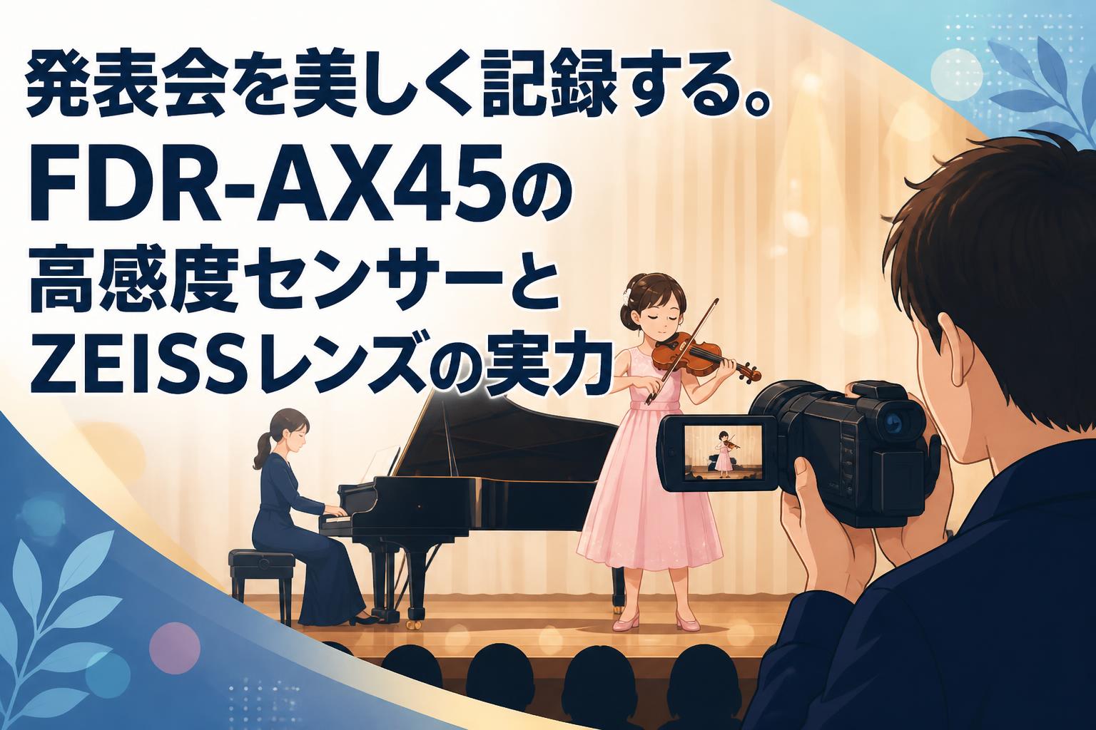 発表会を美しく記録する。FDR-AX45の高感度センサーとZEISSレンズの実力