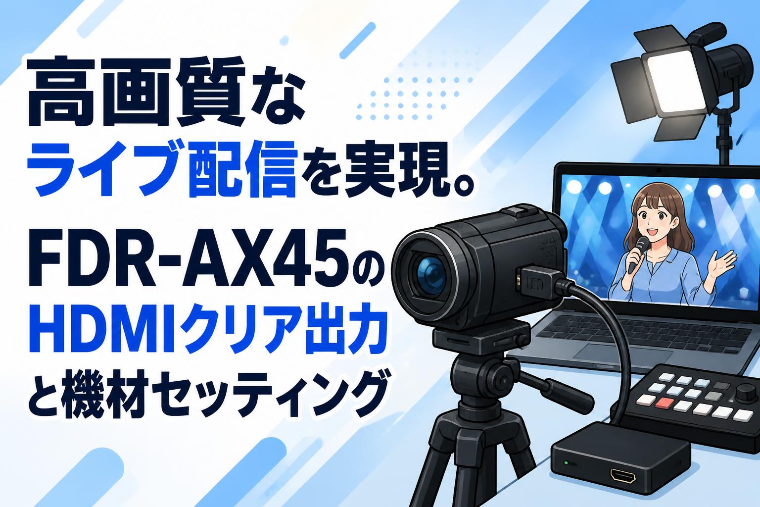 高画質なライブ配信を実現。FDR-AX45のHDMIクリア出力と機材セッティング