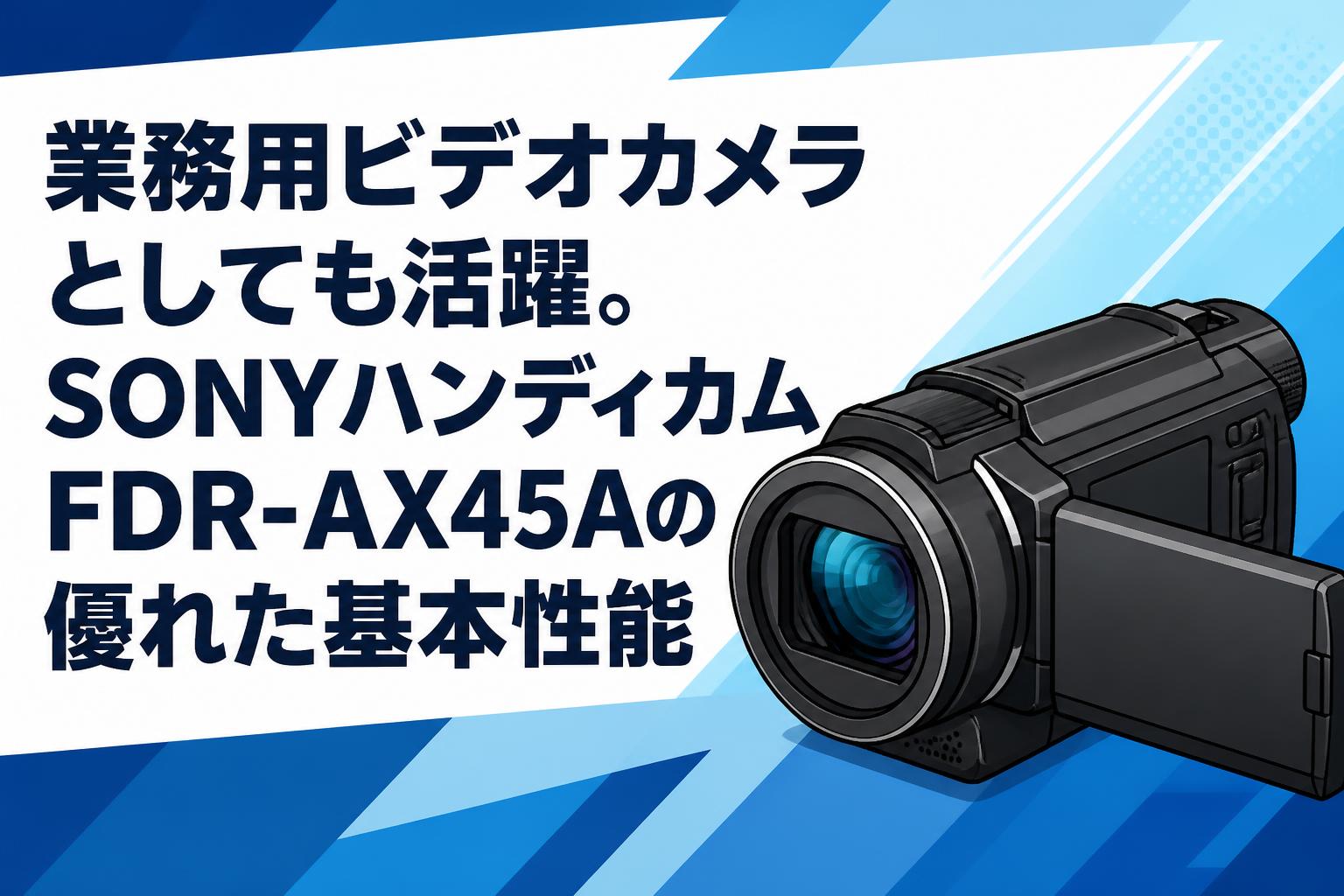 業務用ビデオカメラとしても活躍。SONYハンディカムFDR-AX45Aの優れた基本性能