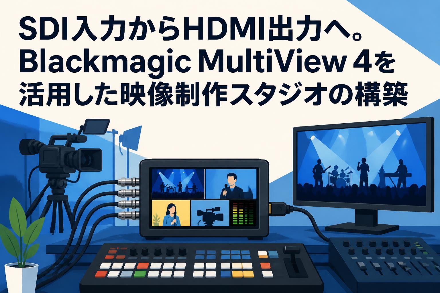 SDI入力からHDMI出力へ。Blackmagic MultiView 4を活用した映像制作スタジオの構築