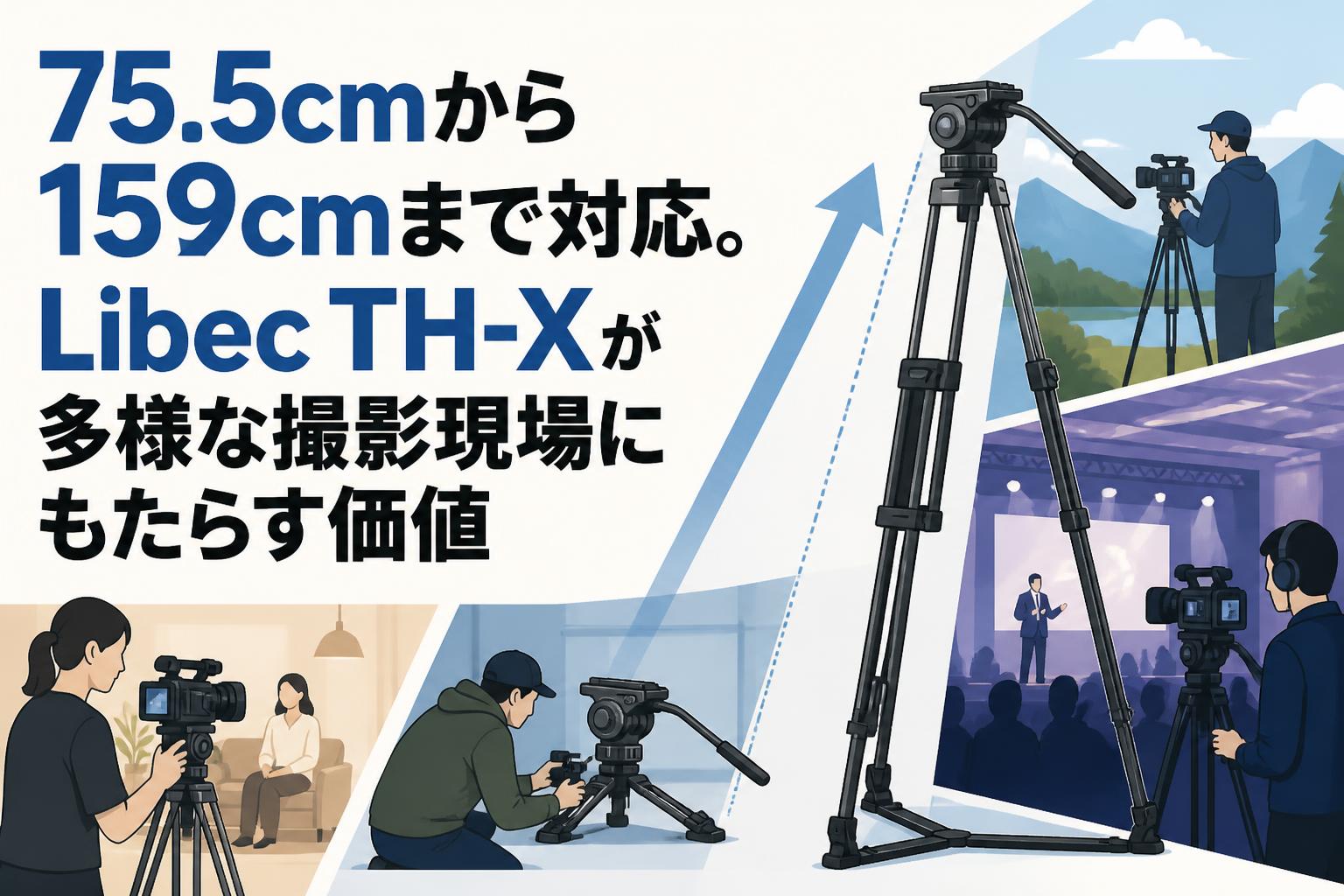 75.5cmから159cmまで対応。Libec TH-Xが多様な撮影現場にもたらす価値