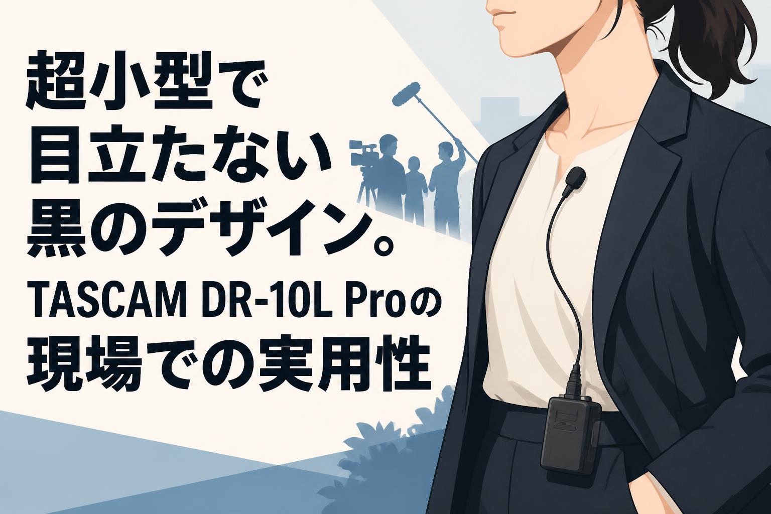 超小型で目立たない黒のデザイン。TASCAM DR-10L Proの現場での実用性