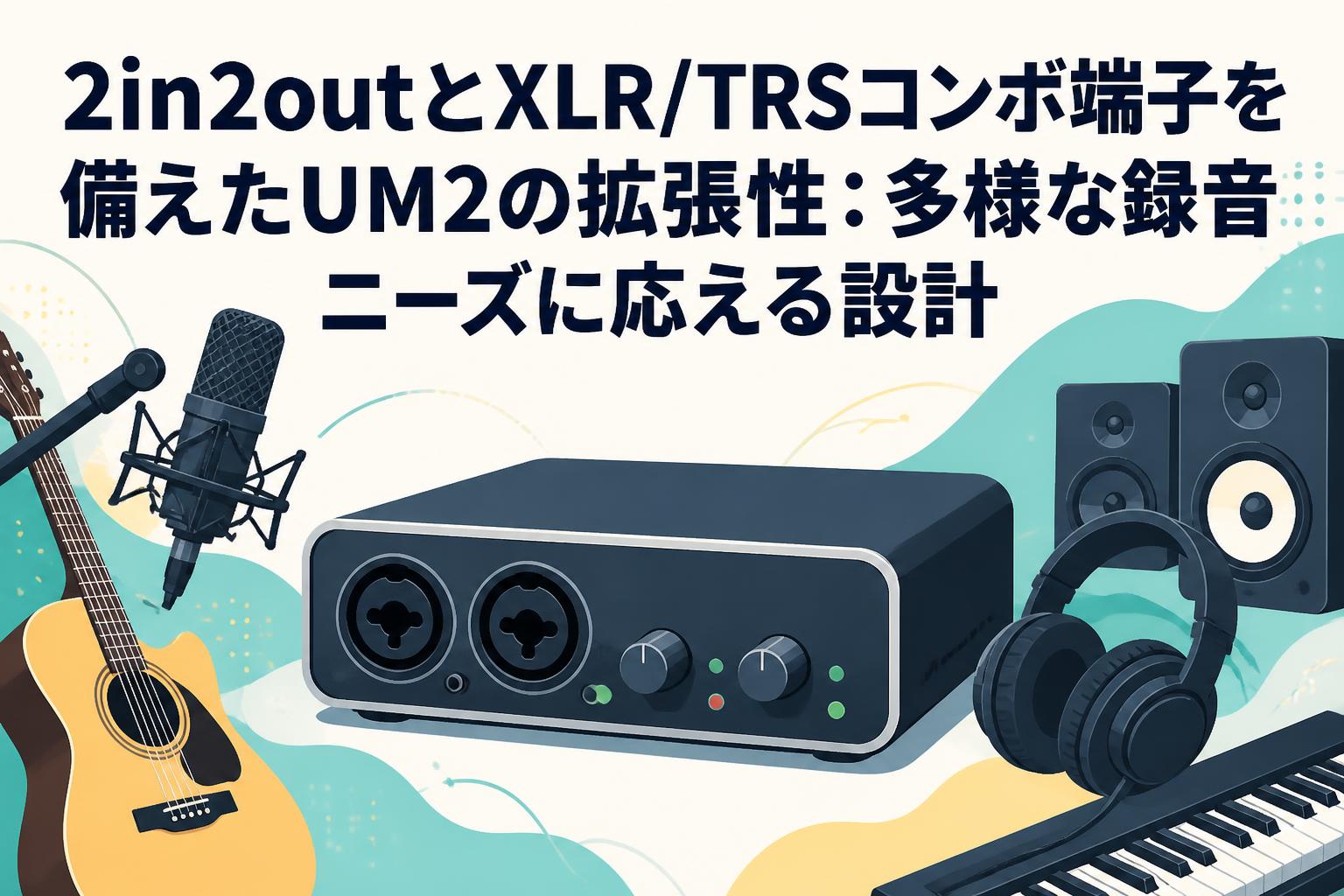 2in2outとXLR/TRSコンボ端子を備えたUM2の拡張性：多様な録音ニーズに応える設計