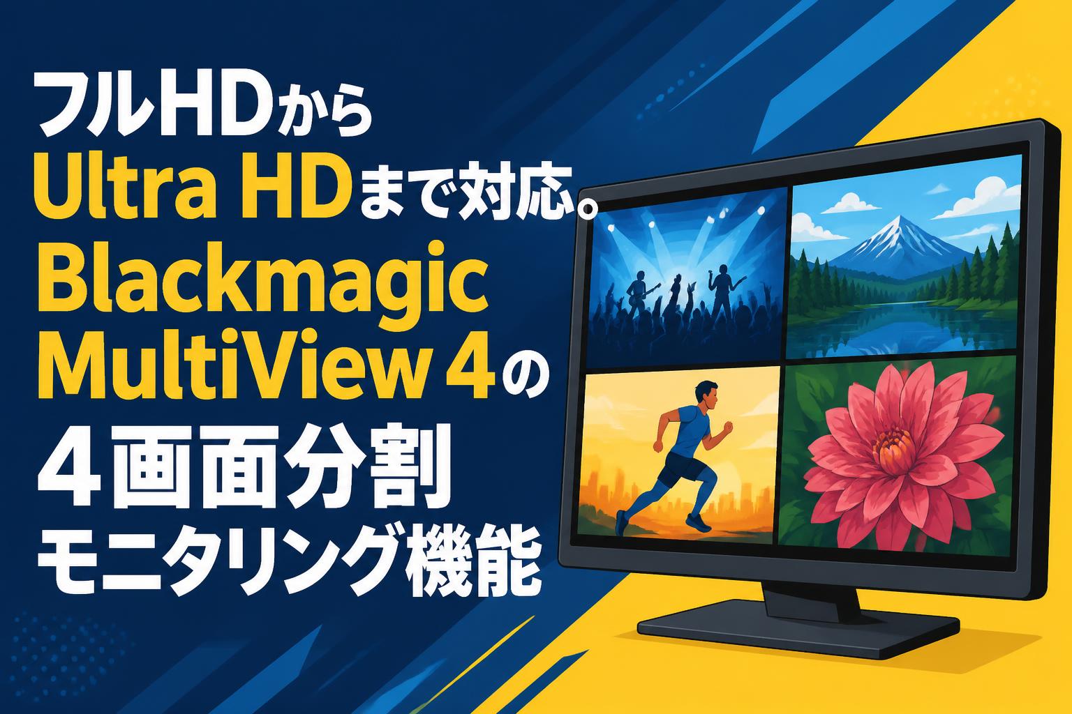 フルHDからUltra HDまで対応。Blackmagic MultiView 4の4画面分割モニタリング機能