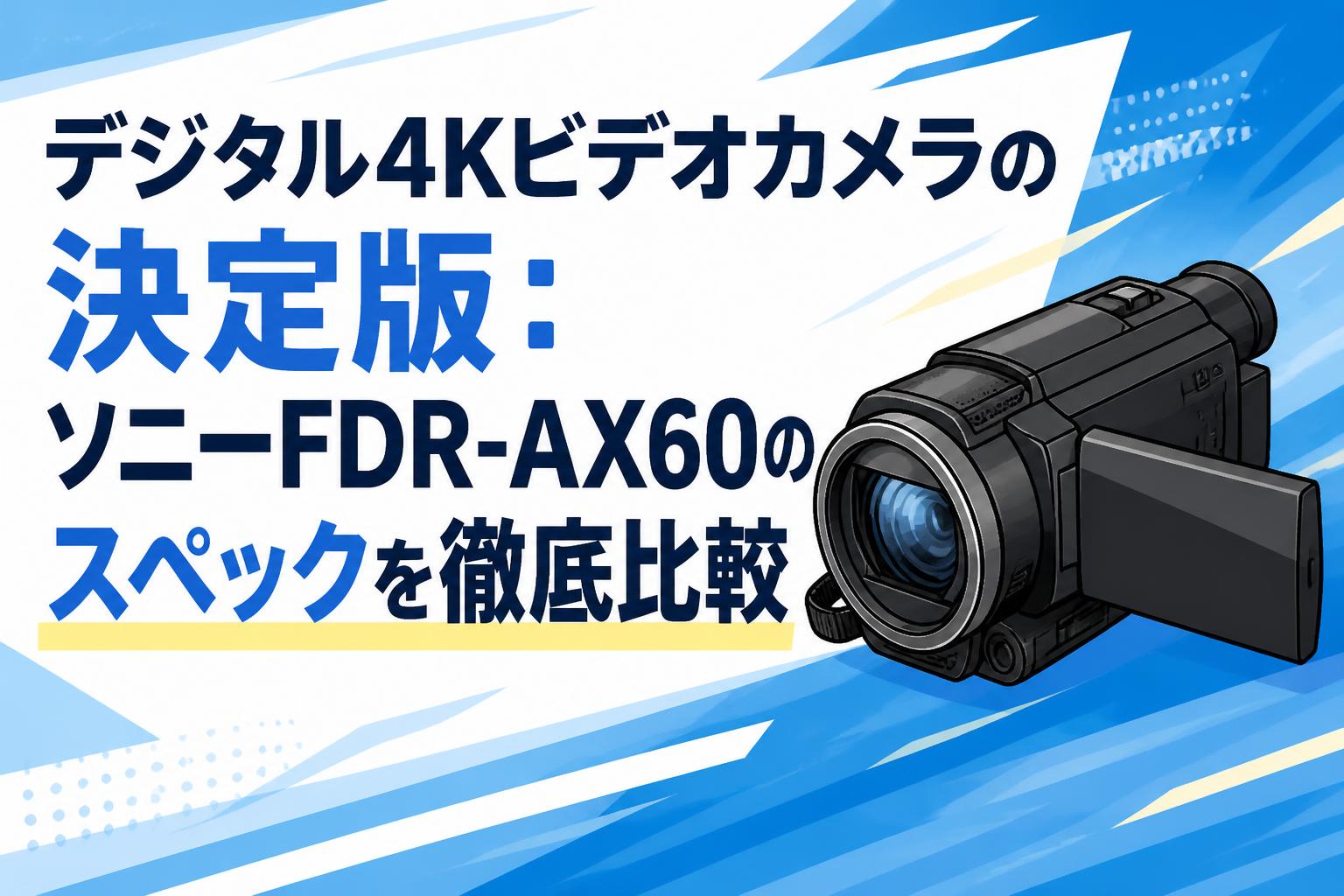 デジタル4Kビデオカメラの決定版：ソニーFDR-AX60のスペックを徹底比較