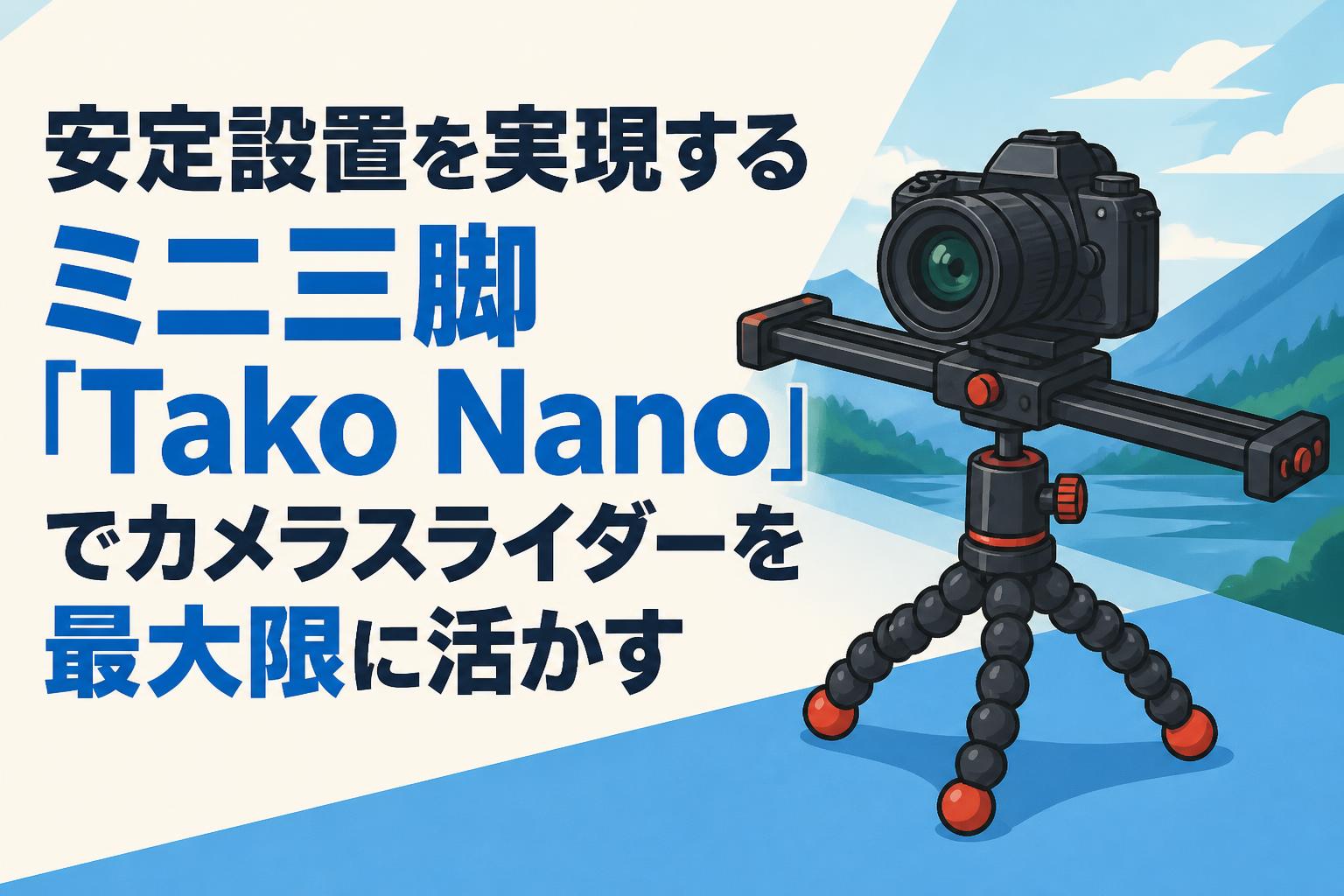 安定設置を実現するミニ三脚「Tako Nano」でカメラスライダーを最大限に活かす