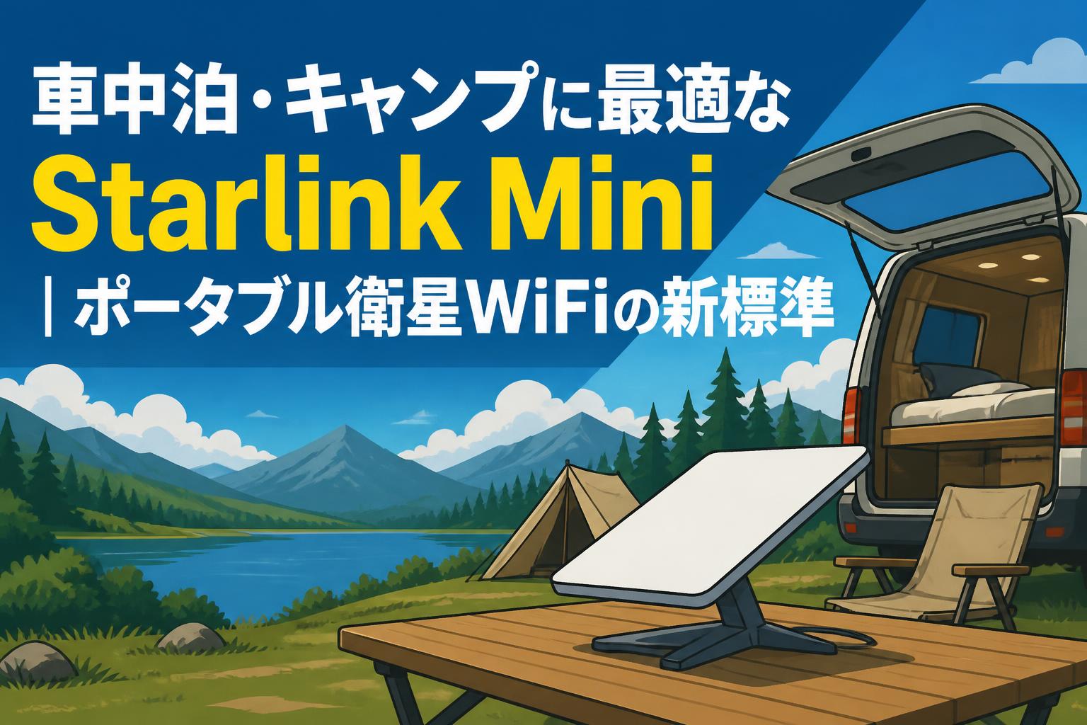 車中泊・キャンプに最適なStarlink Mini｜ポータブル衛星WiFiの新標準