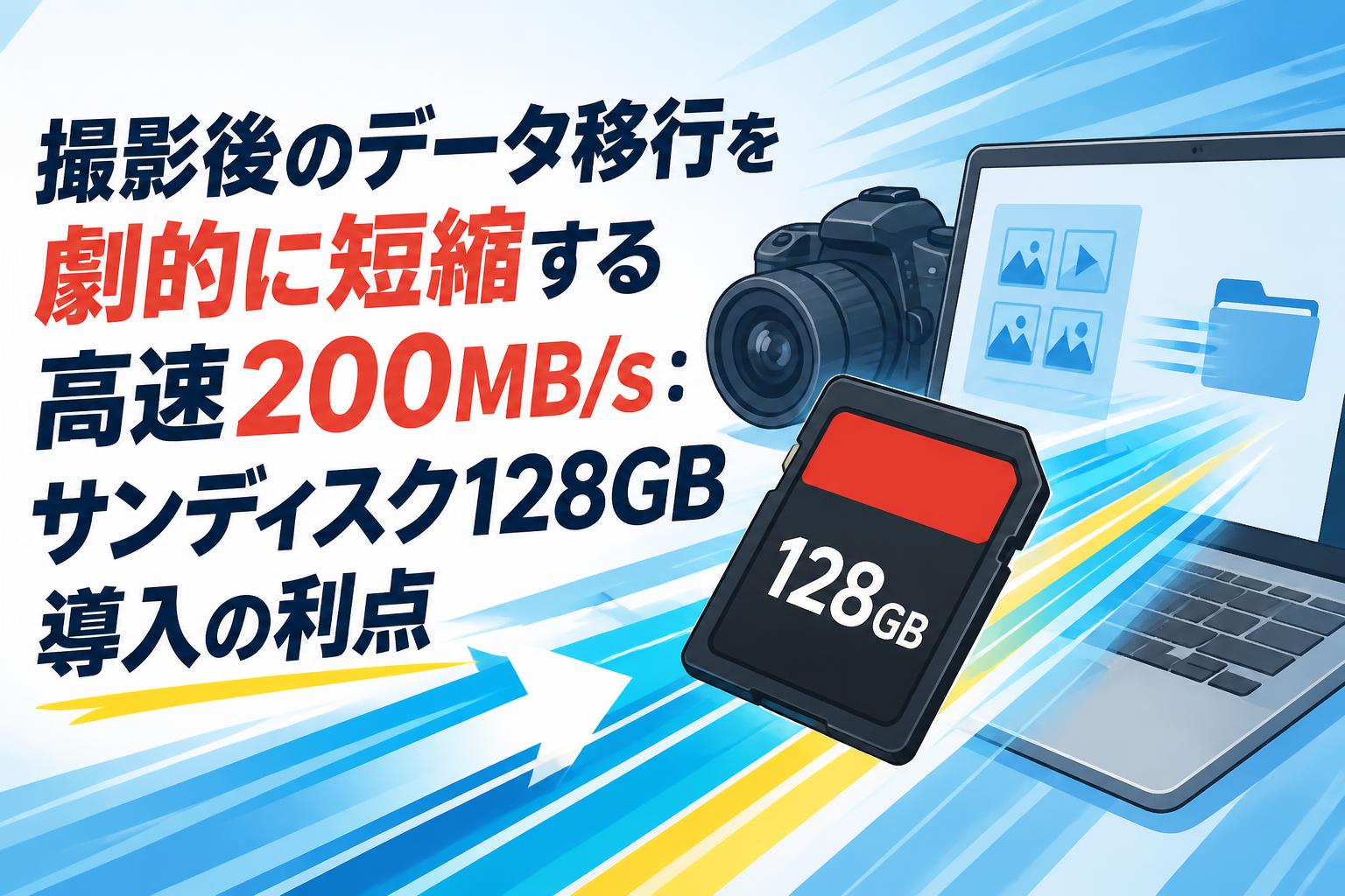 撮影後のデータ移行を劇的に短縮する高速200MB/s：サンディスク128GB導入の利点