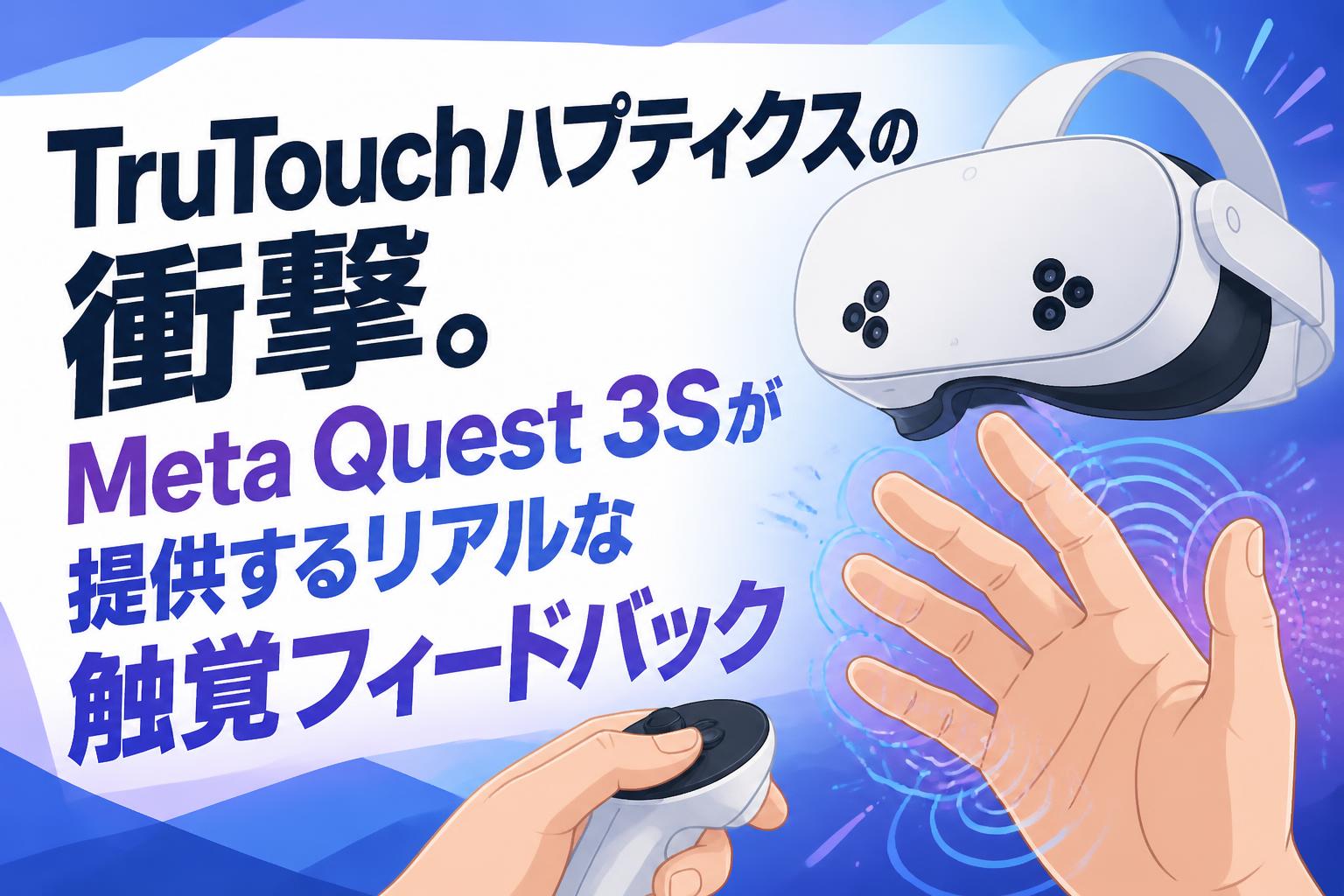 TruTouchハプティクスの衝撃。Meta Quest 3Sが提供するリアルな触覚フィードバック