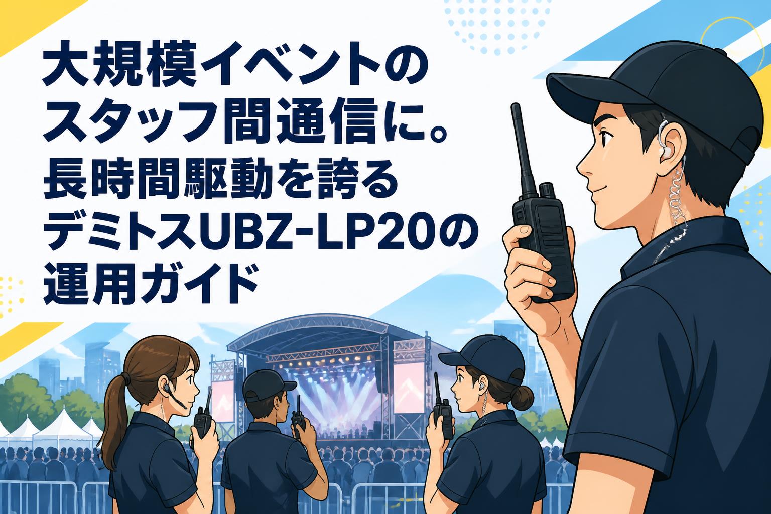 大規模イベントのスタッフ間通信に。長時間駆動を誇るデミトスUBZ-LP20の運用ガイド