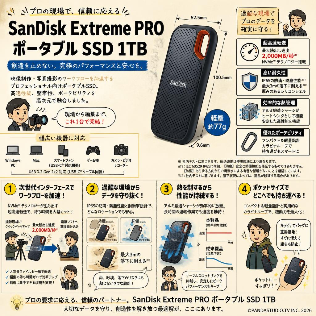 SanDisk Extreme PRO ポータブル SSD 1TB 概要