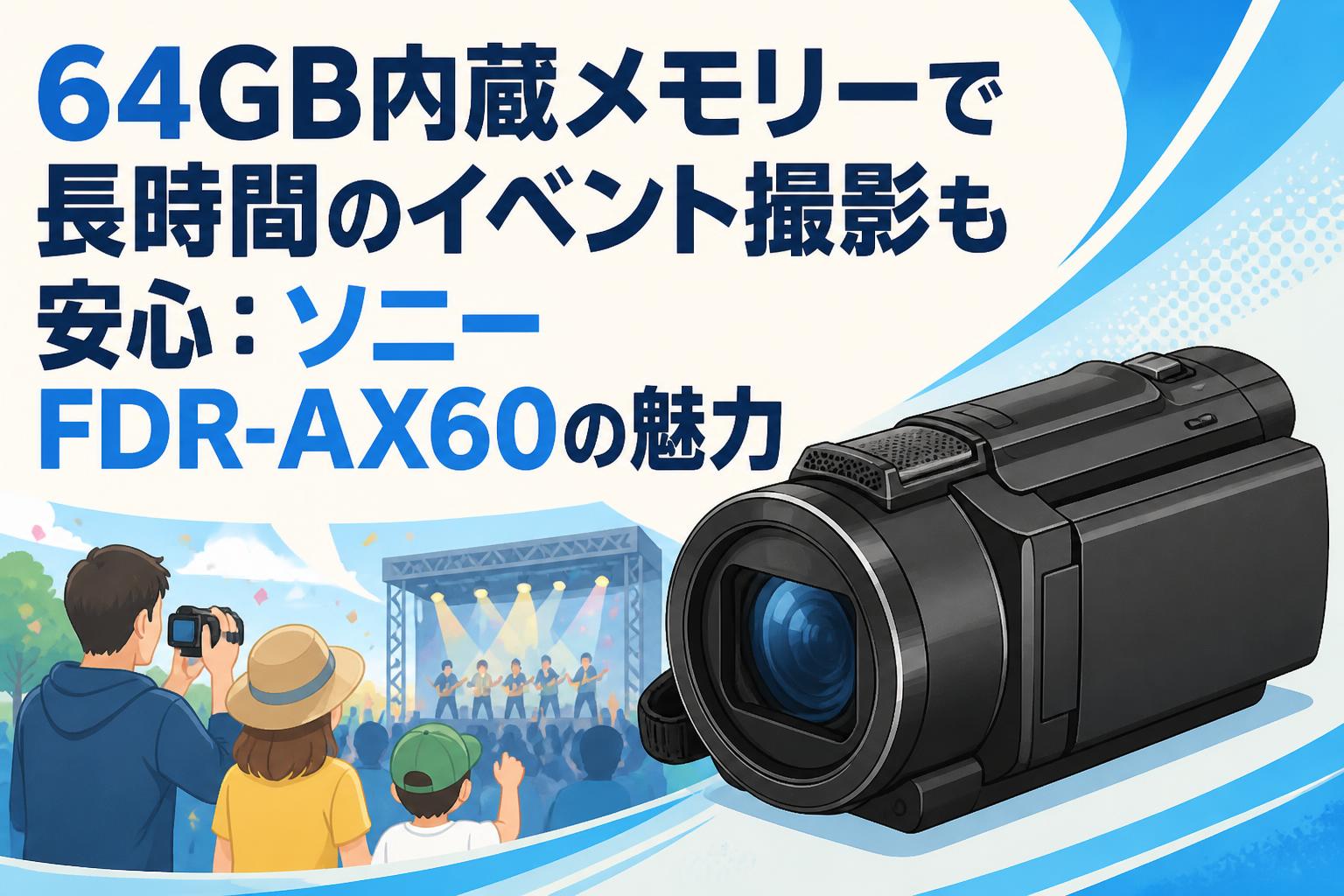 64GB内蔵メモリーで長時間のイベント撮影も安心：ソニーFDR-AX60の魅力