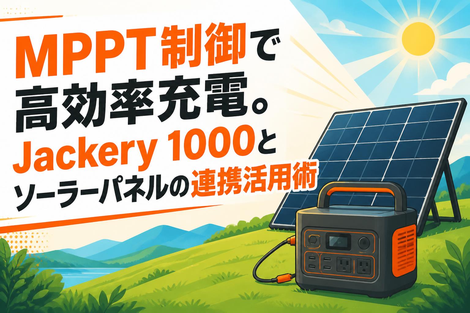 MPPT制御で高効率充電。Jackery 1000とソーラーパネルの連携活用術