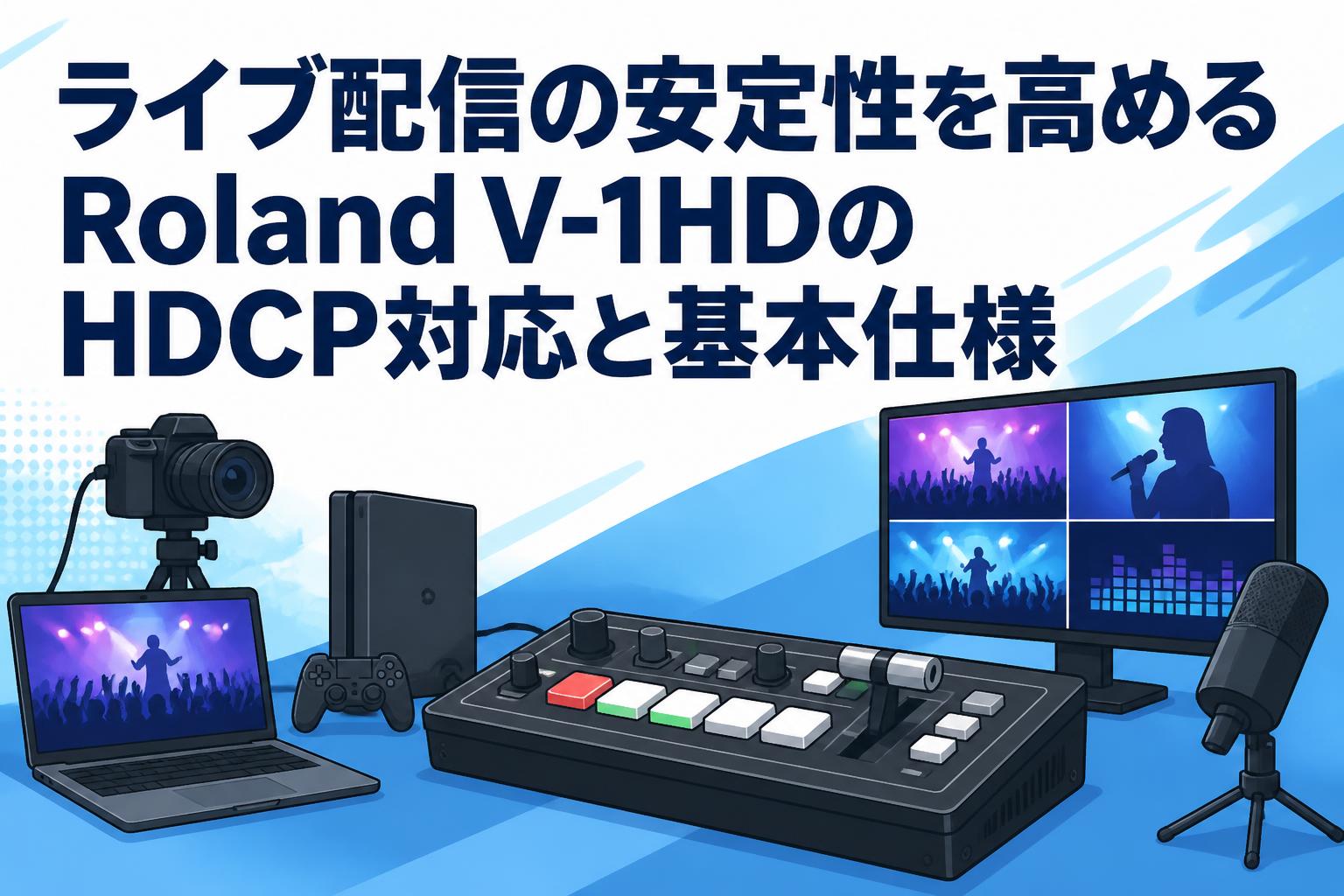 ライブ配信の安定性を高めるRoland V-1HDのHDCP対応と基本仕様