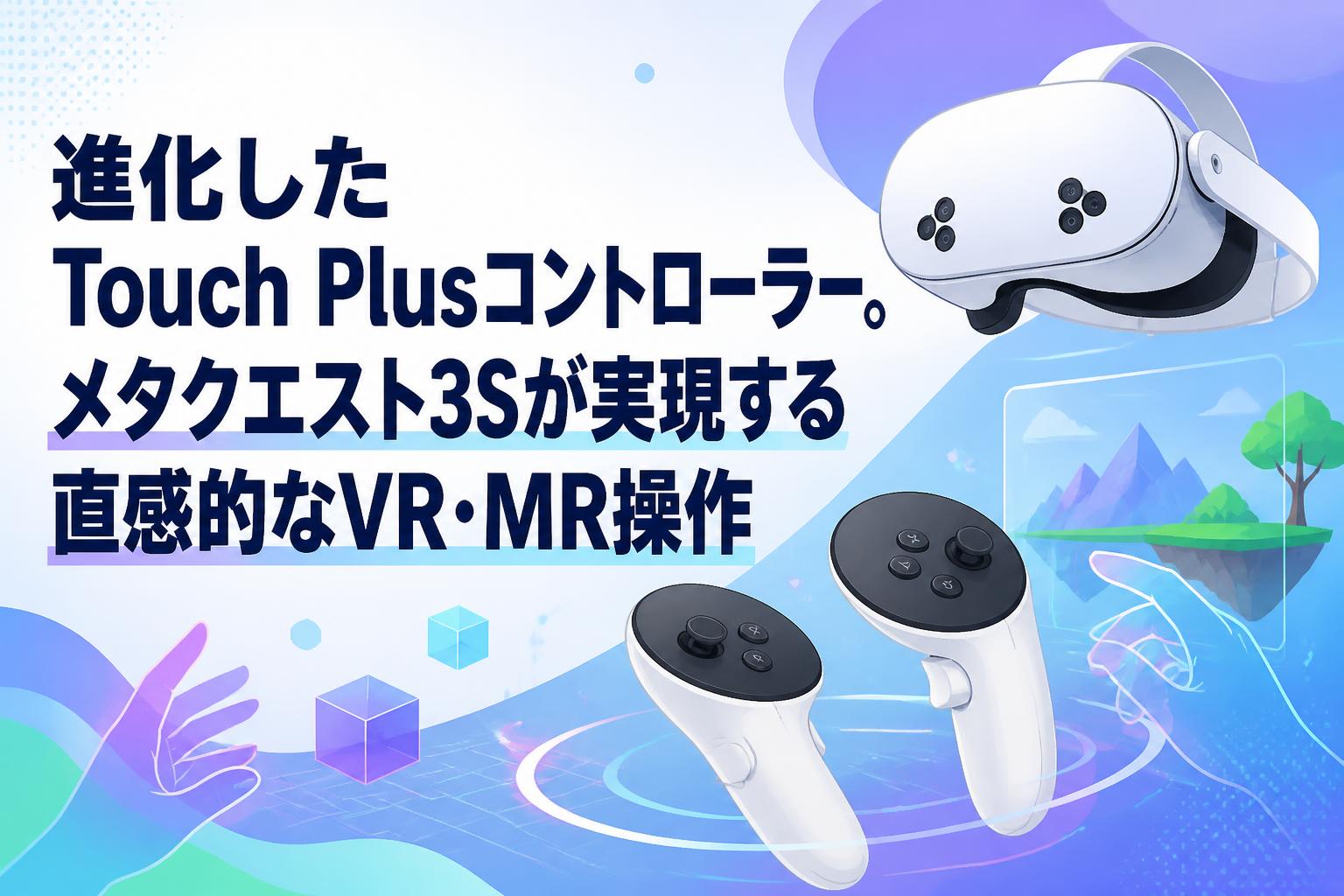 進化したTouch Plusコントローラー。メタクエスト3Sが実現する直感的なVR・MR操作