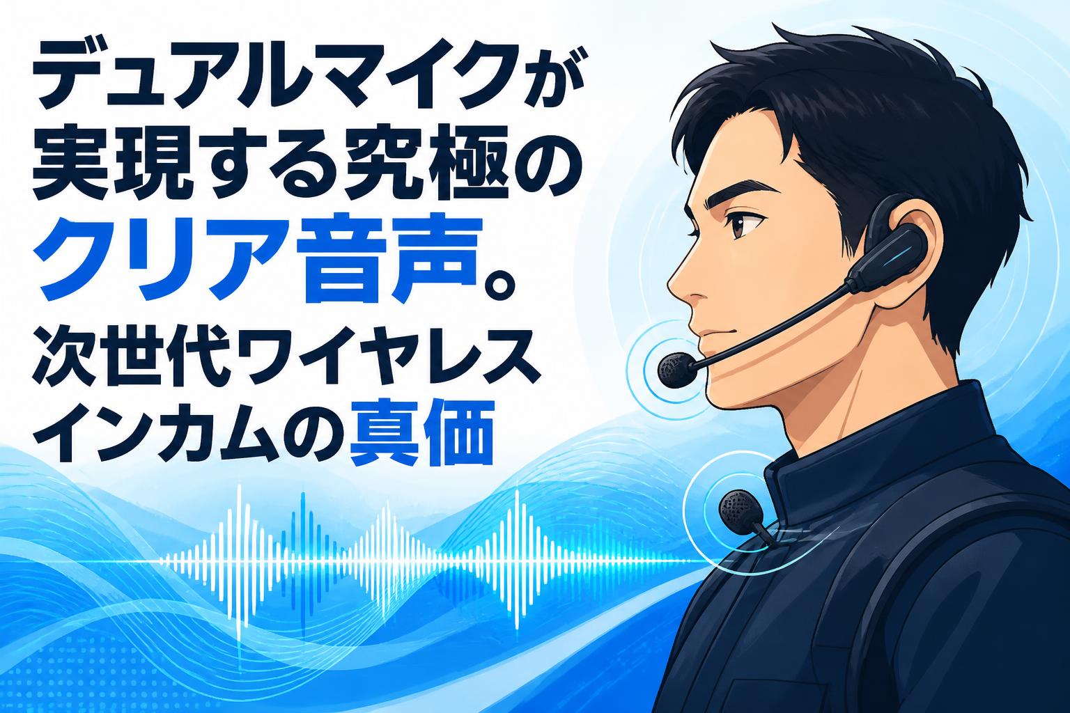 デュアルマイクが実現する究極のクリア音声。次世代ワイヤレスインカムの真価