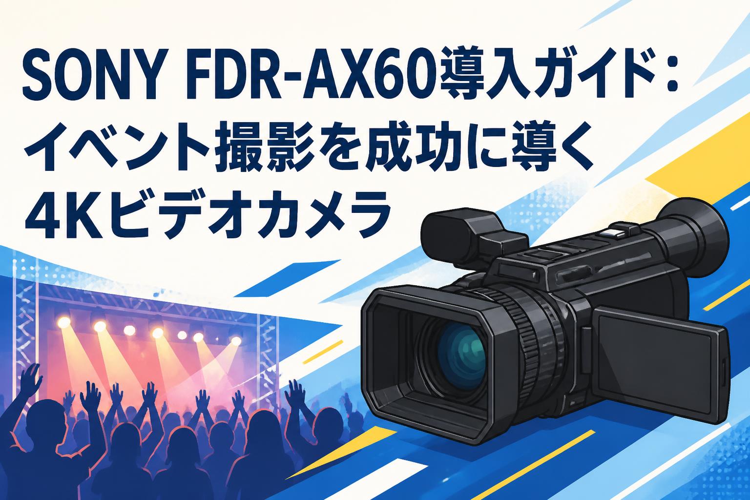 SONY FDR-AX60導入ガイド：イベント撮影を成功に導く4Kビデオカメラ