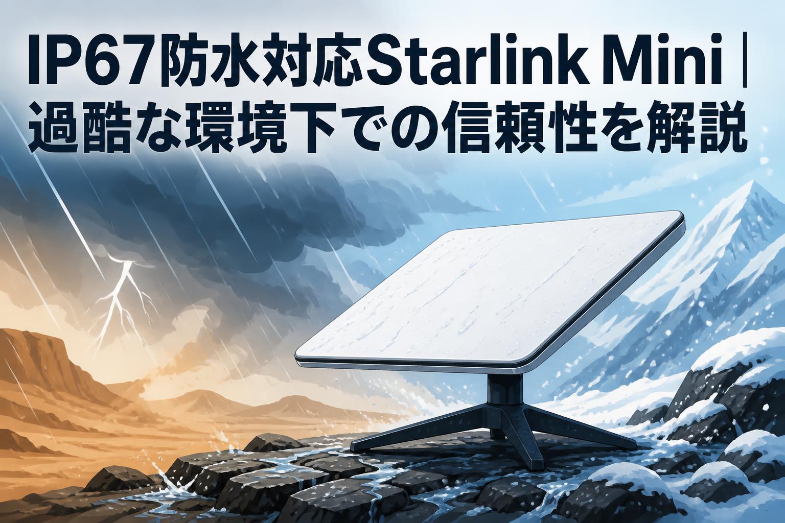 IP67防水対応Starlink Mini｜過酷な環境下での信頼性を解説
