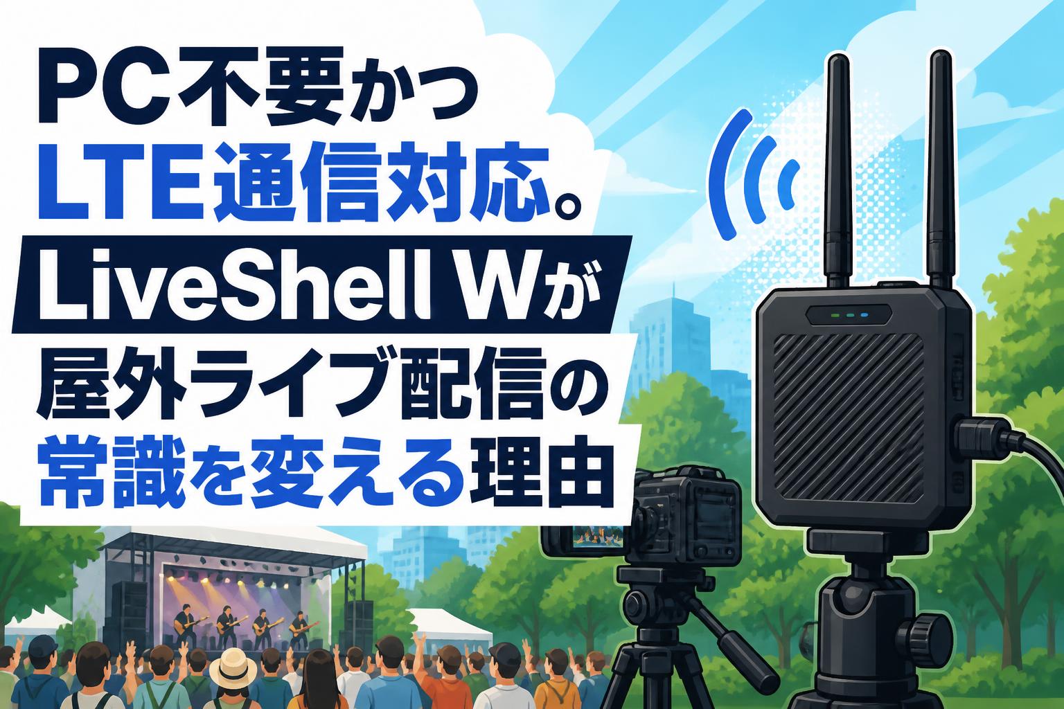 PC不要かつLTE通信対応。LiveShell Wが屋外ライブ配信の常識を変える理由