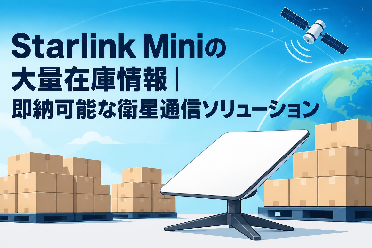 Starlink Miniの大量在庫情報｜即納可能な衛星通信ソリューション