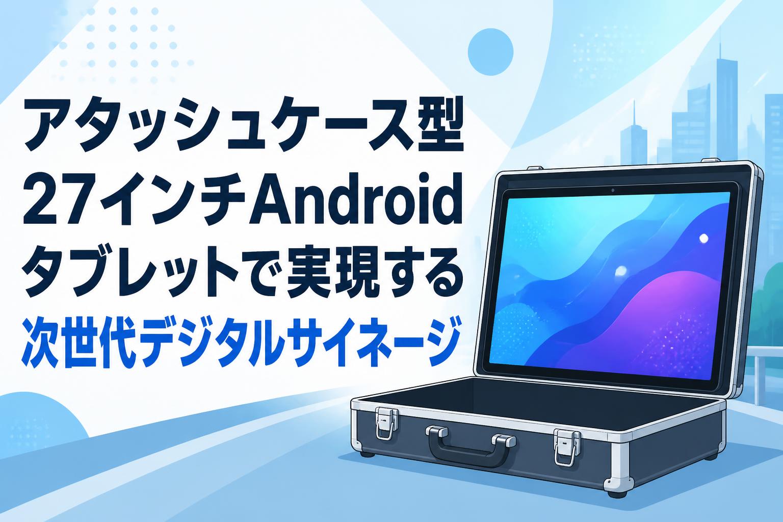 アタッシュケース型27インチAndroidタブレットで実現する次世代デジタルサイネージ