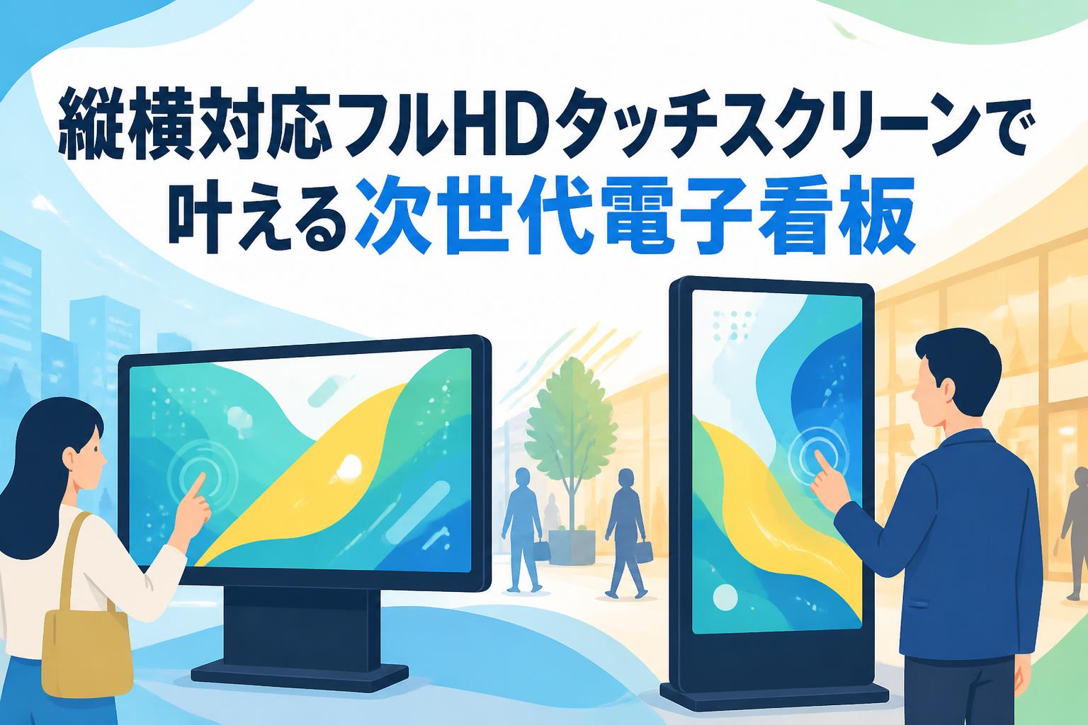 縦横対応フルHDタッチスクリーンで叶える次世代電子看板