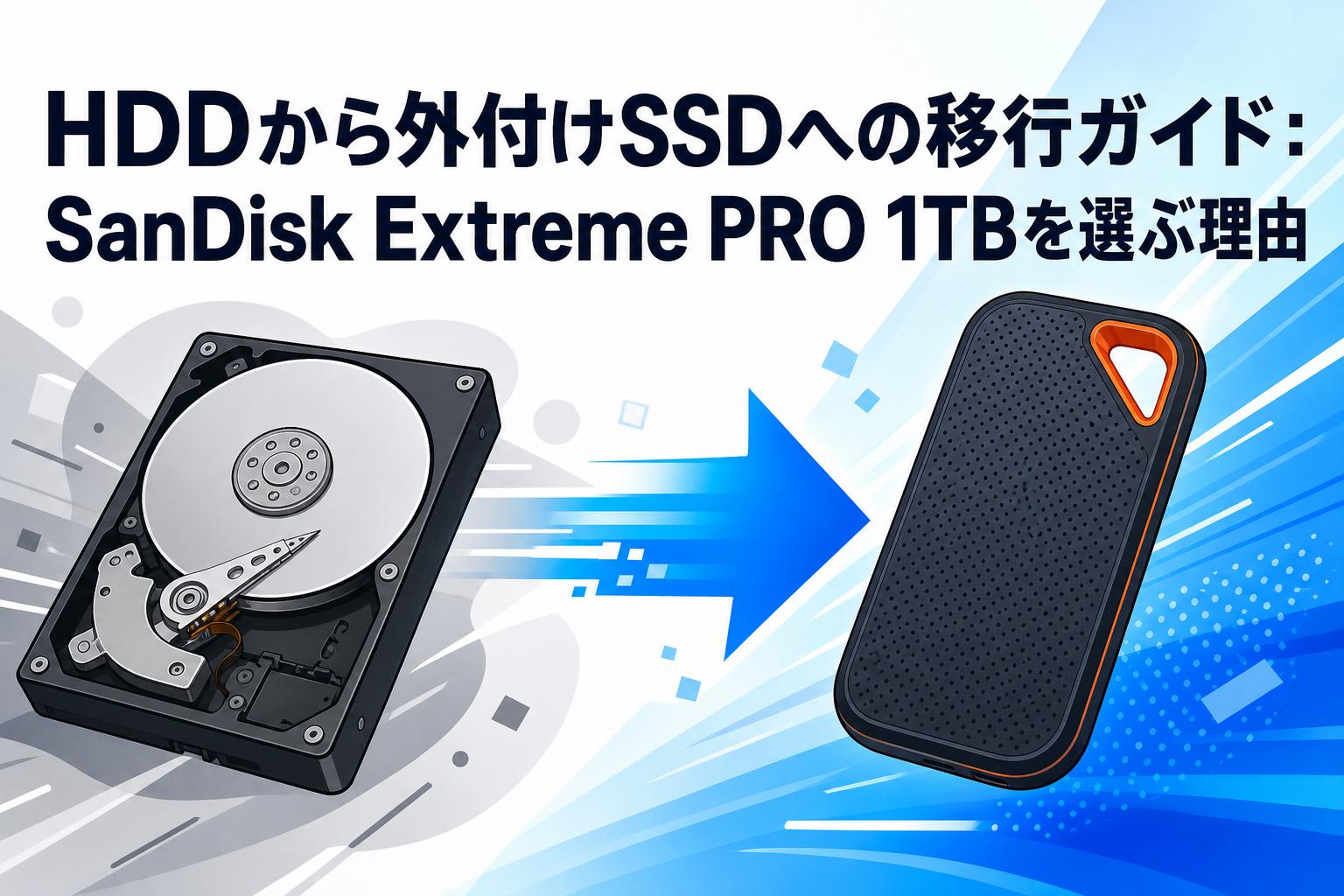 HDDから外付けSSDへの移行ガイド：SanDisk Extreme PRO 1TBを選ぶ理由