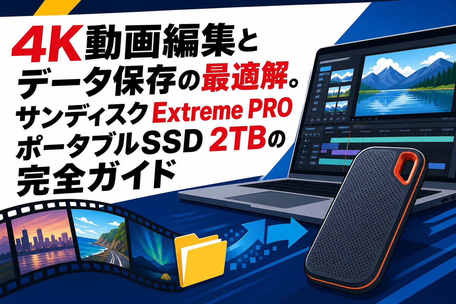 4K動画編集とデータ保存の最適解。サンディスク Extreme PRO ポータブルSSD 2TBの完全ガイド
