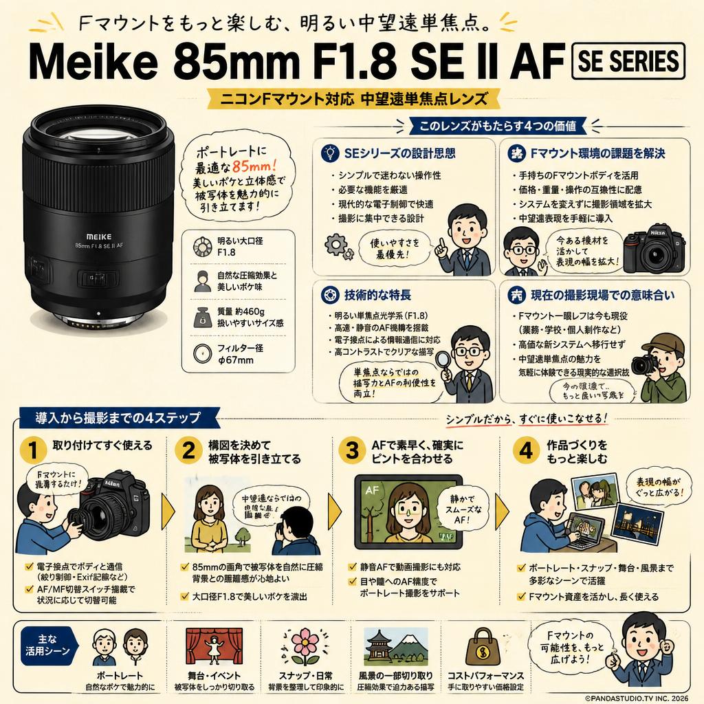 Meike 85mm F1.8 SE II AF (SE SERIES) Fマウント 概要